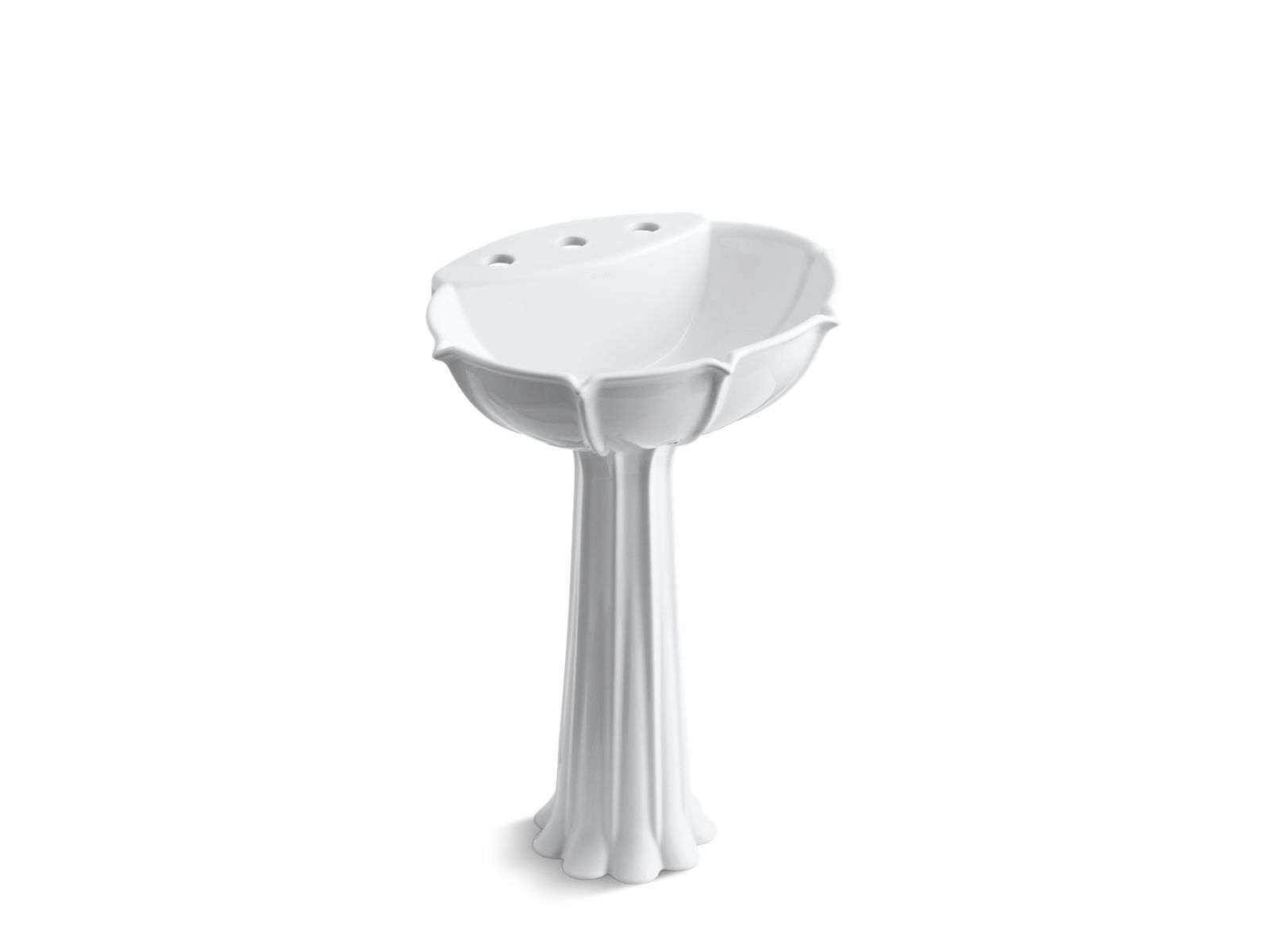 Anatole® Pedestal bathroom sink with 8" widespread faucet holes