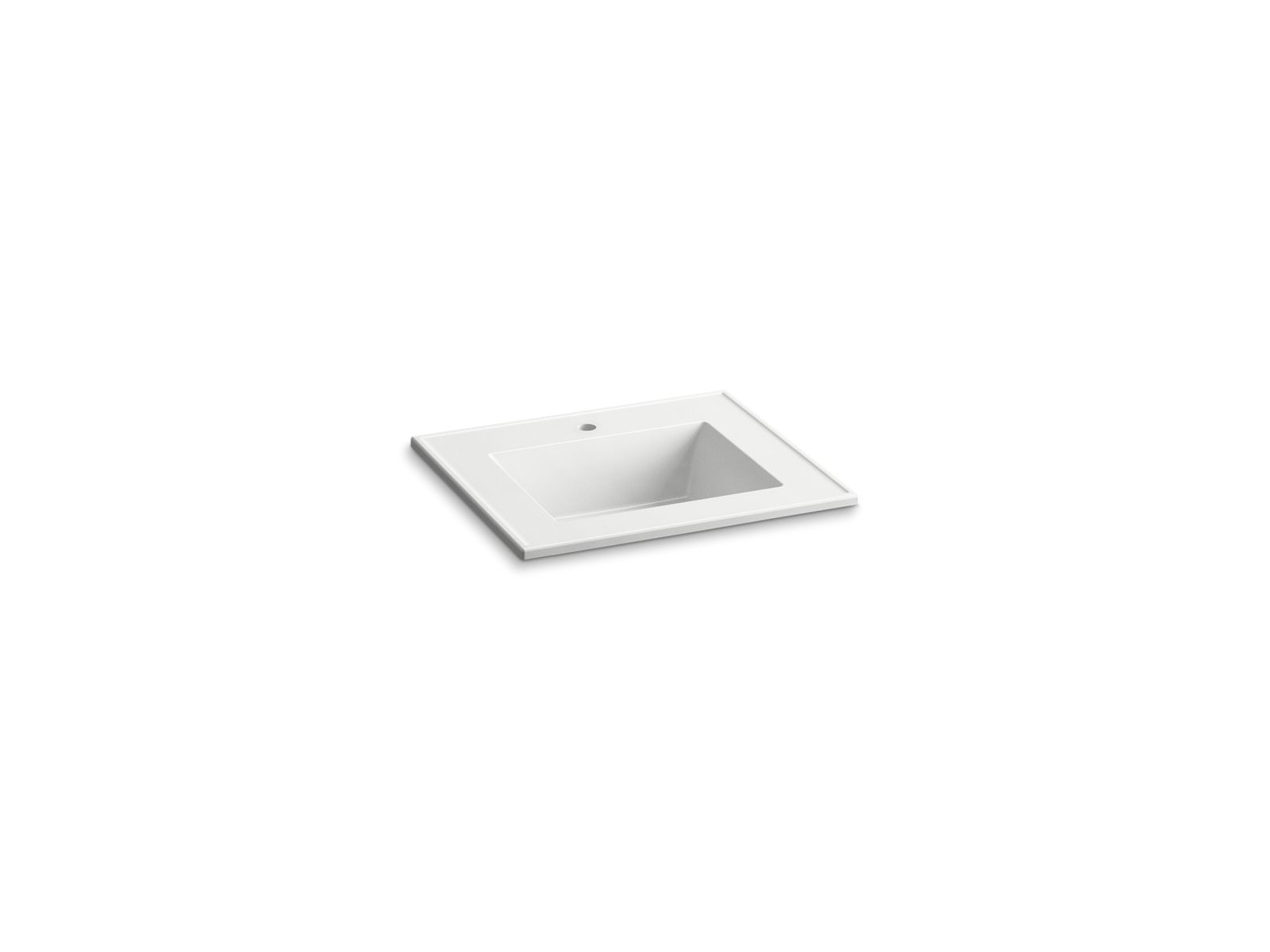 Ceramic/Impressions® 25" rectangular vanity-top bathroom sink with single faucet hole