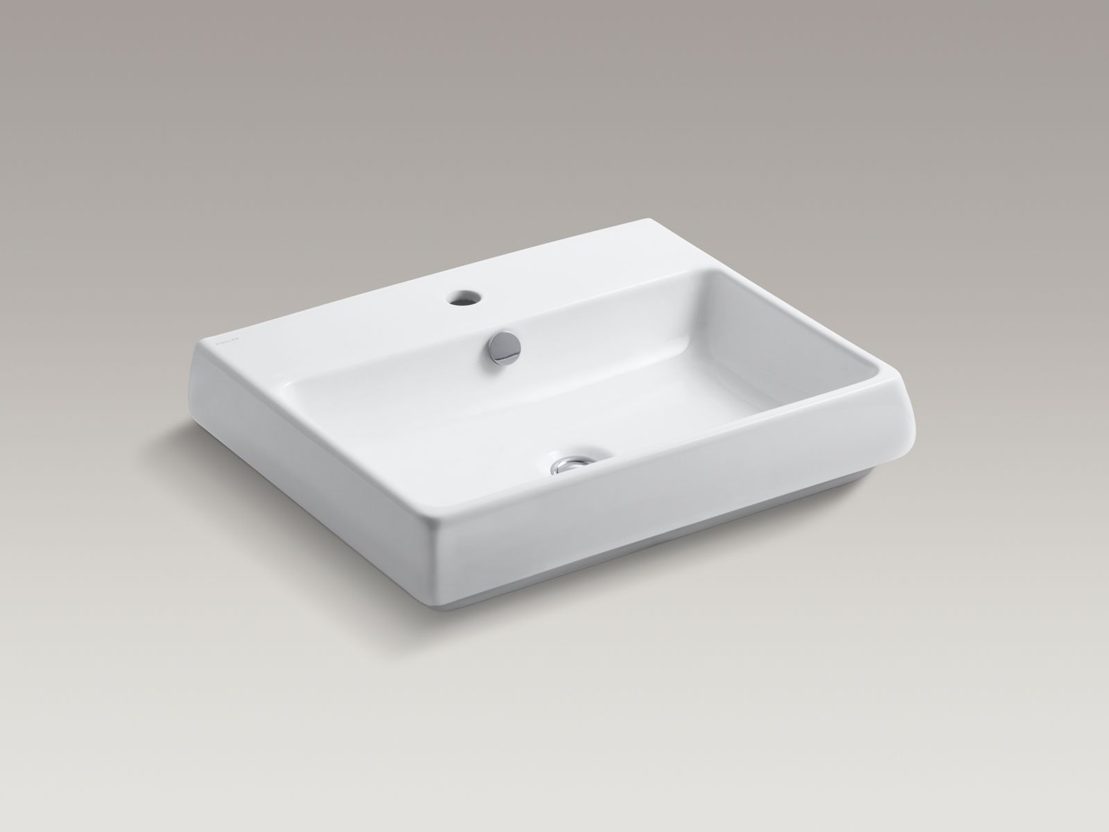 Fit vessel above-counter bathroom sink with single faucet hole