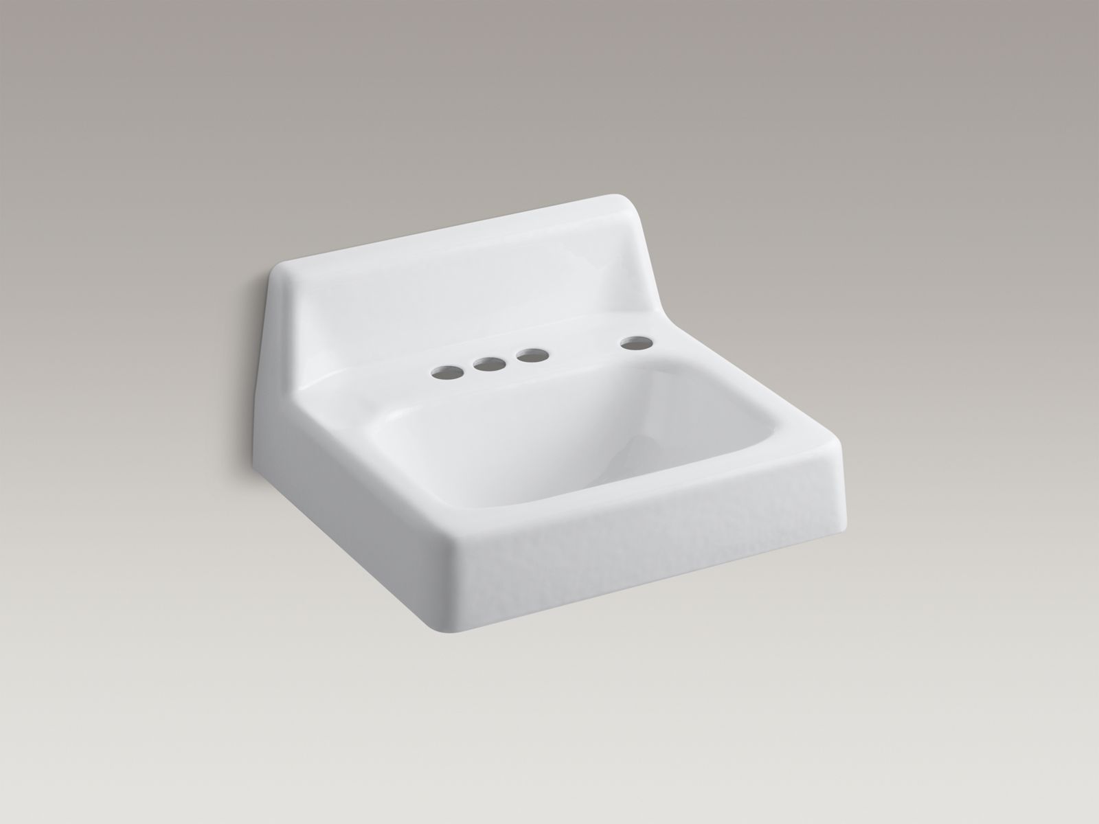 Hudson(TM) wall-mount lavatory with 4" centers and right-hand soap/lotion dispenser hole drilling