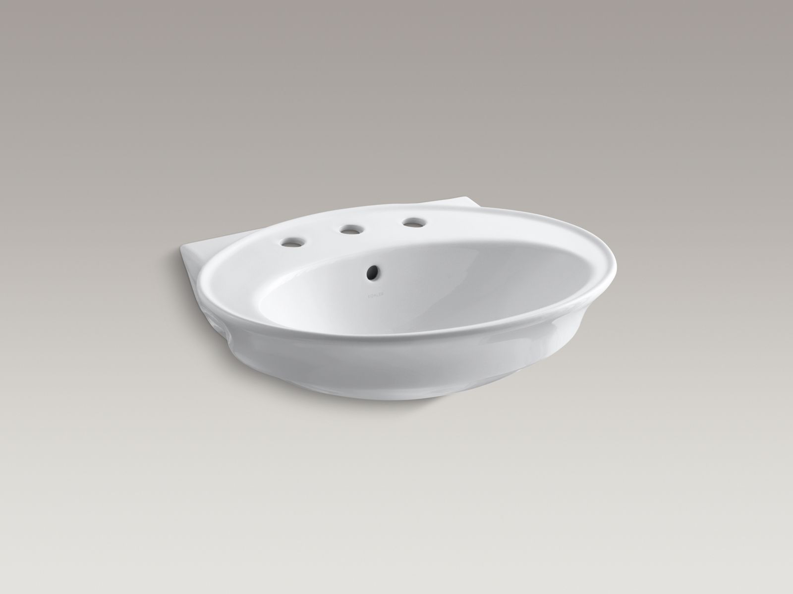 Serif(R) bathroom sink basin with 8" widespread faucet holes