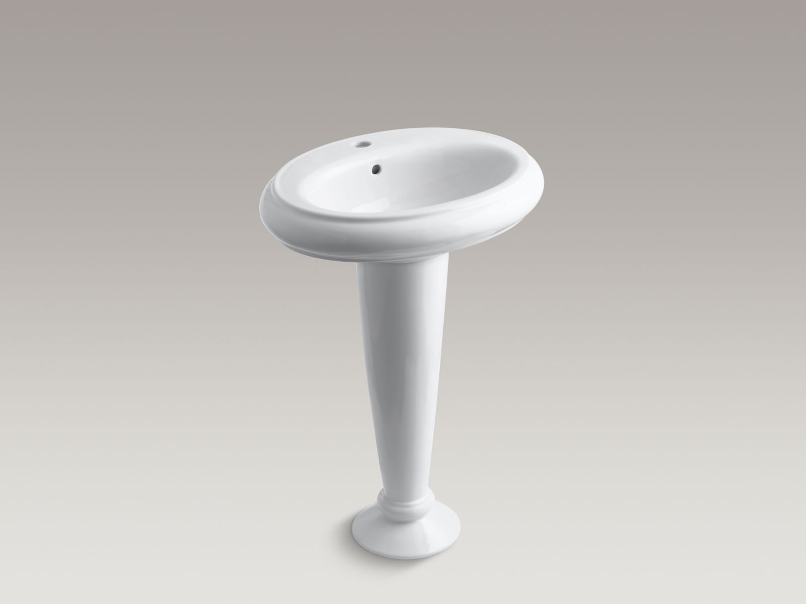 Revival(R) 24" transitional pedestal bathroom sink with single faucet hole