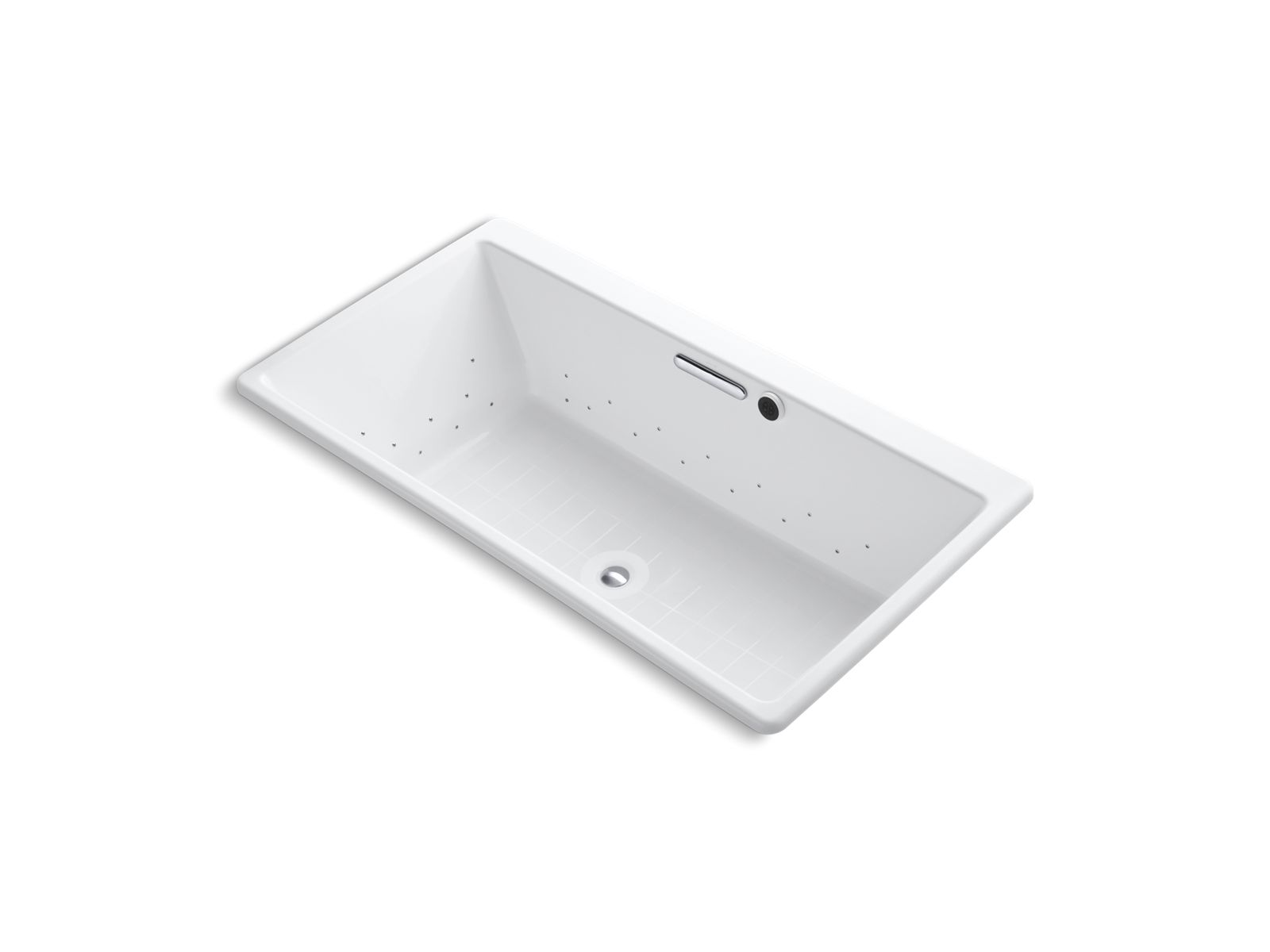 Rêve® 66-5/16" x 36" drop-in BubbleMassage™ air bath with Polished Chrome airjet finish