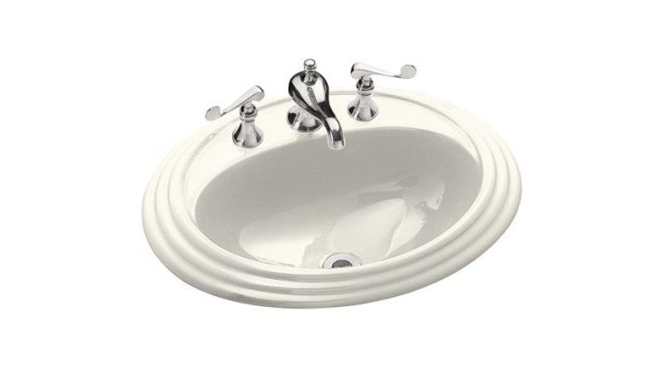 Spiria(R) self-rimming lavatory with single-hole faucet drilling