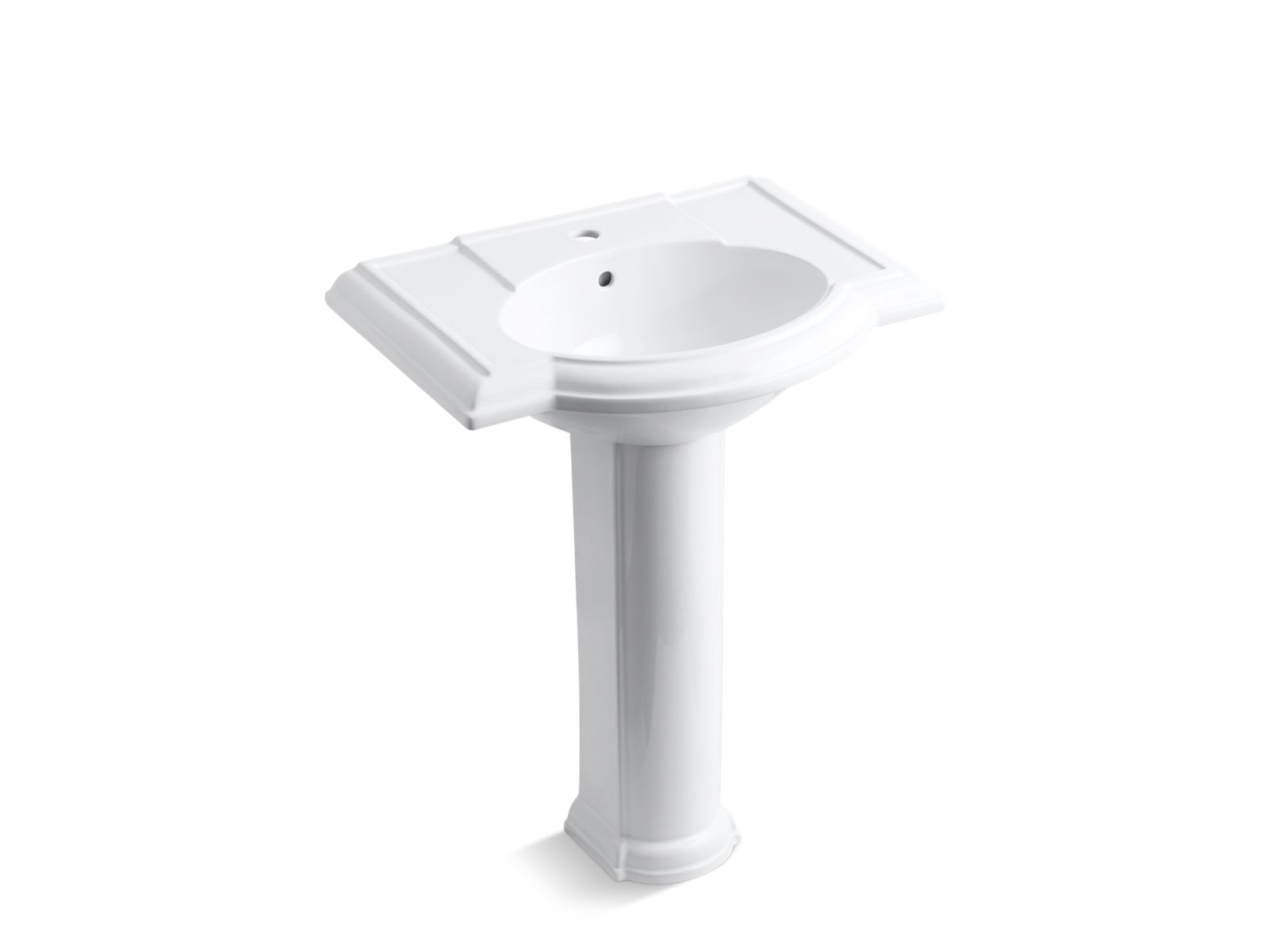 Devonshire® 27" pedestal bathroom sink with single faucet hole