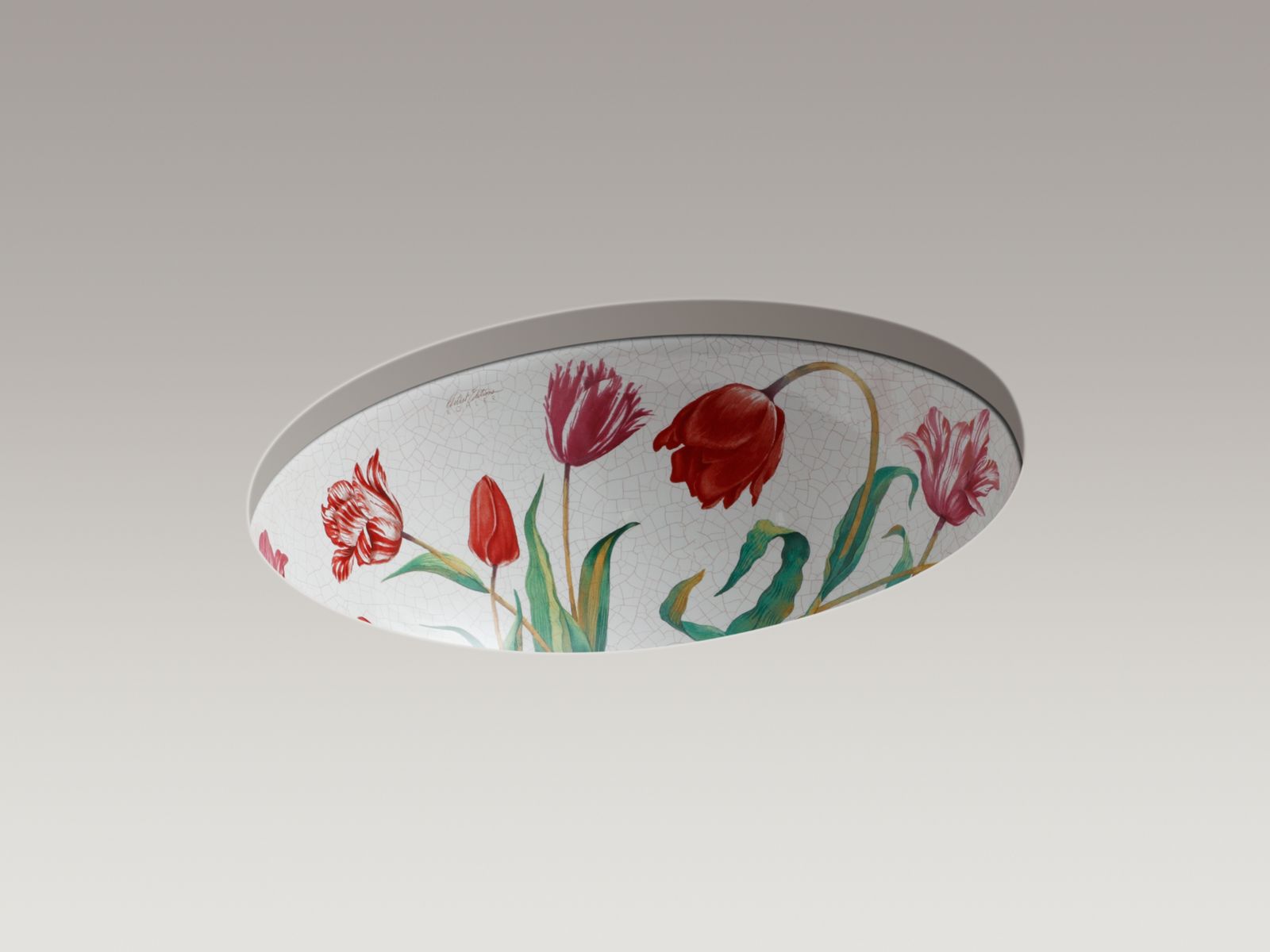 Fables & Flowers(TM) design on Caxton(R) under-mount bathroom sink