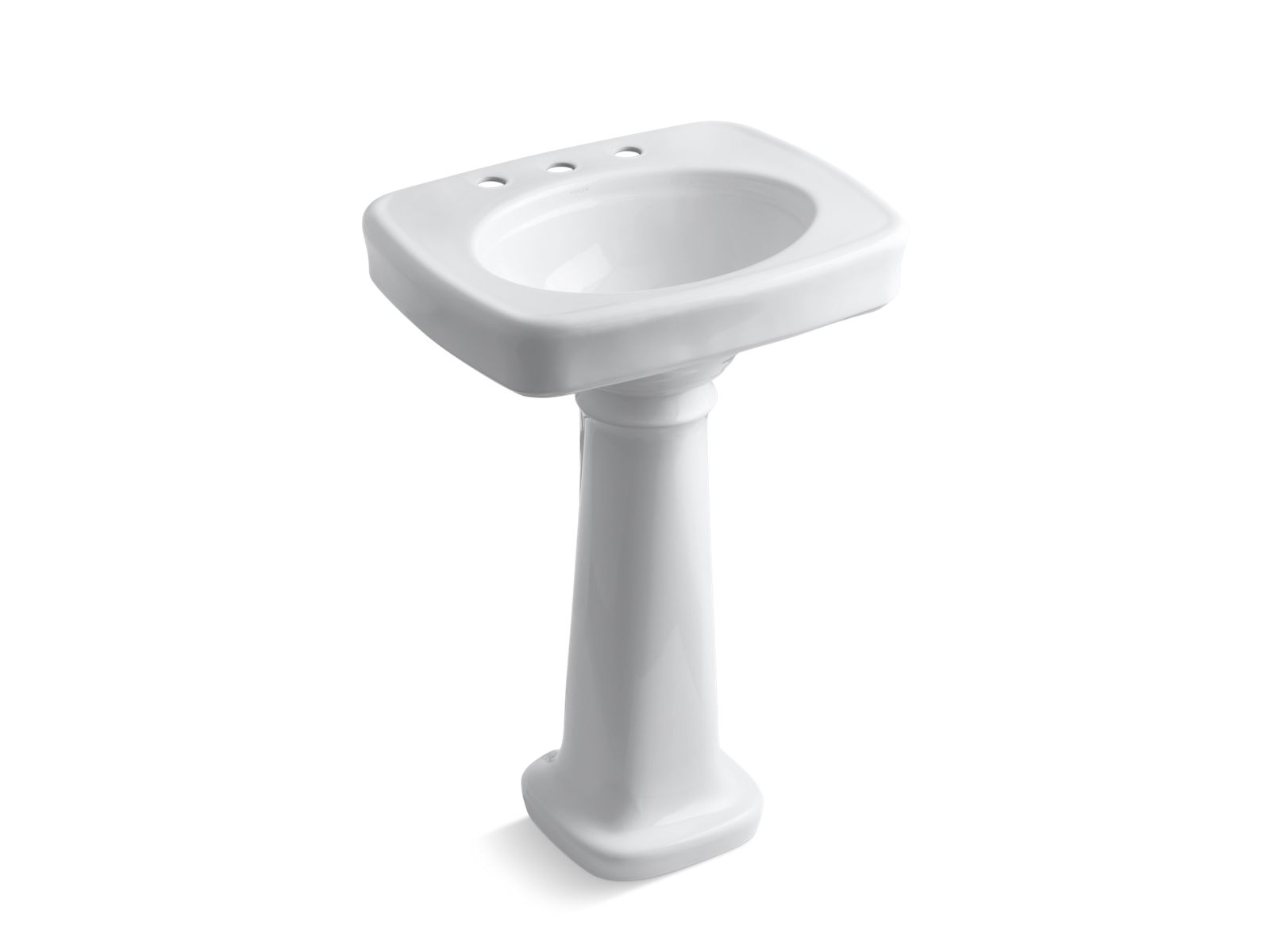 Bancroft® 24" pedestal bathroom sink with 8" widespread faucet holes