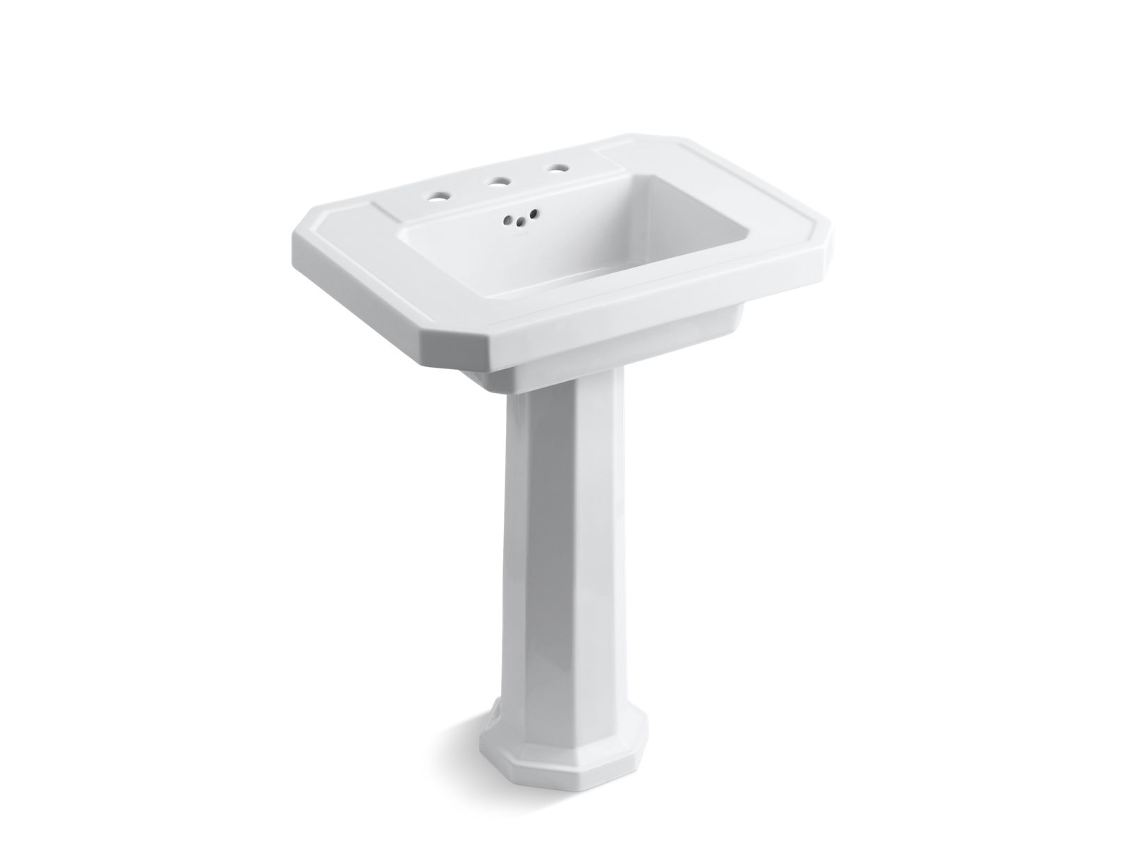 Kathryn® Pedestal bathroom sink with 8" widespread faucet holes