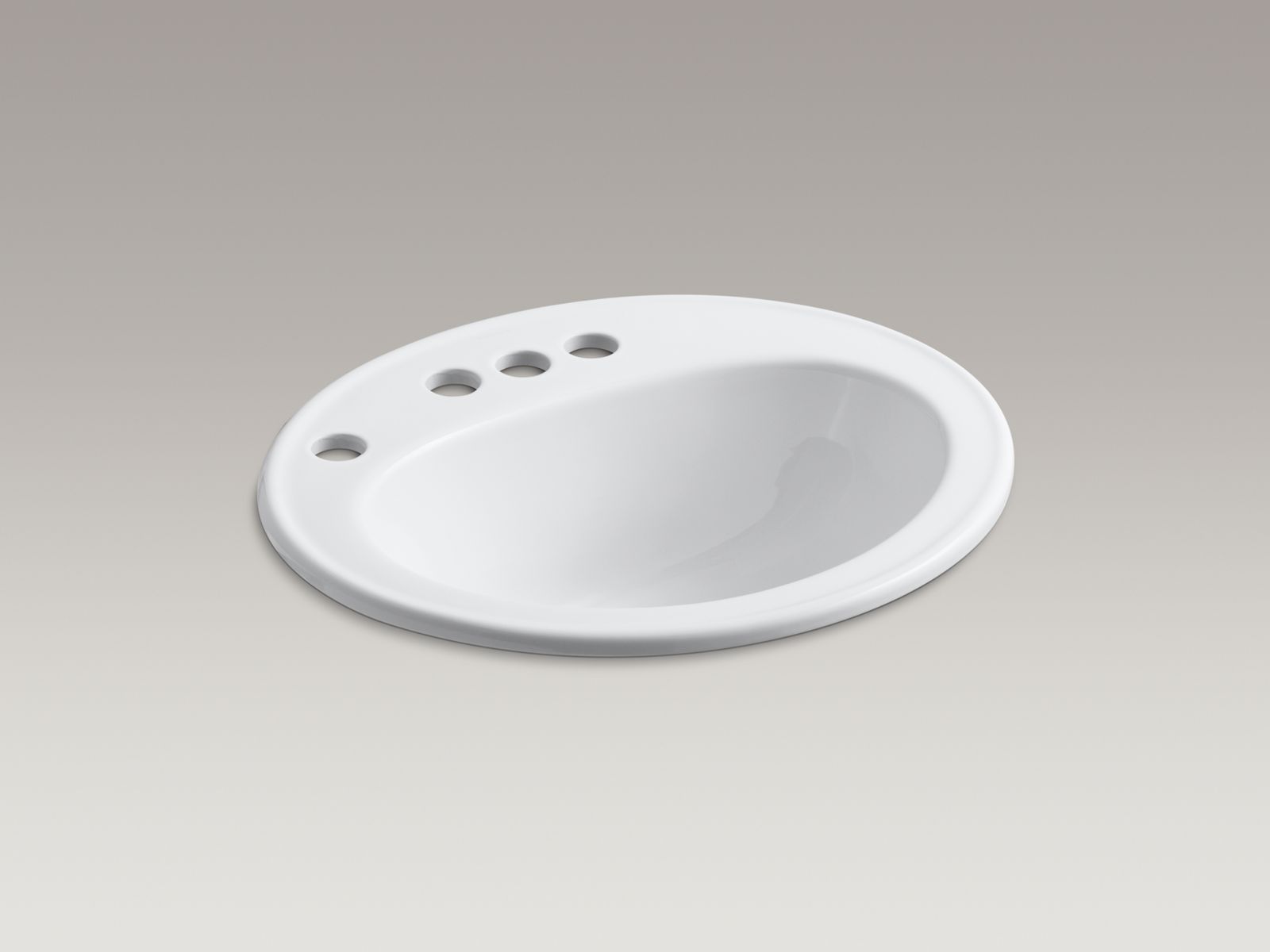 Pennington(R) drop-in bathroom sink with 4"centerset faucet holes, left-hand soap/lotion dispenser hole and sealed overflow