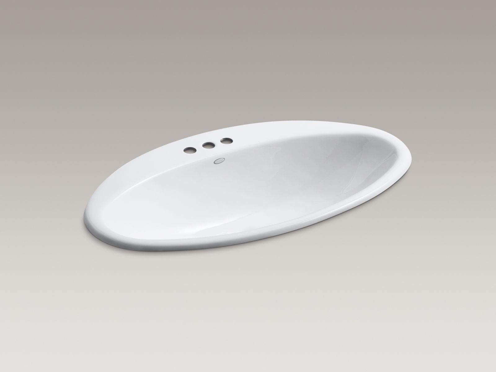 Ellipse drop-in bathroom sink with 4" centerset faucet holes