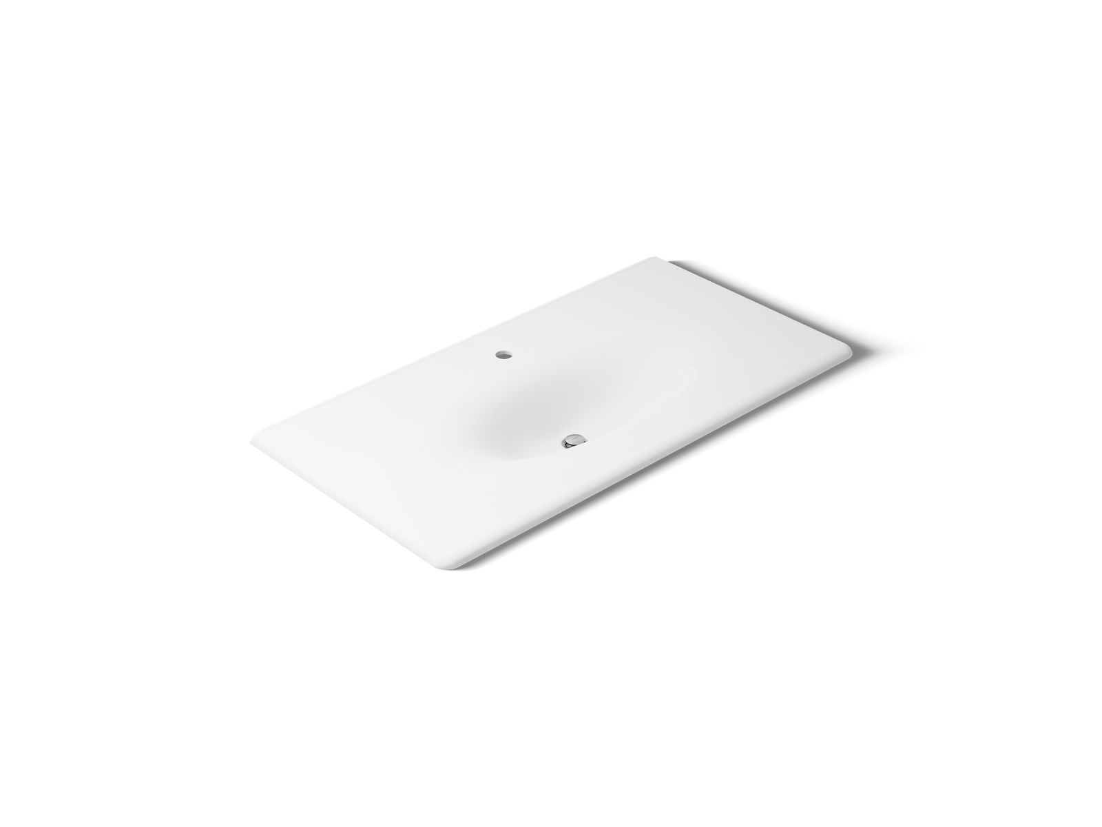 Iron/Impressions® 43" Enameled cast iron vanity top with integrated oval sink