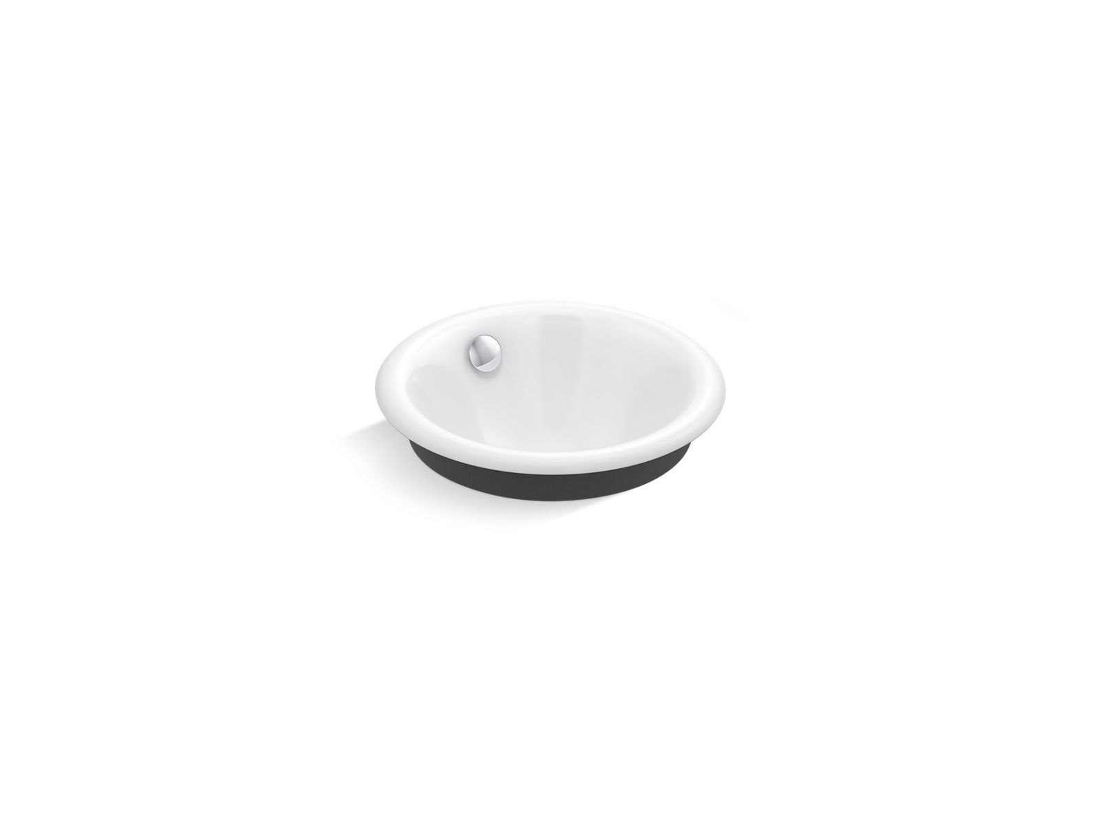 Iron Plains® 12" round drop-in/undermount/vessel bathroom sink with Iron Black painted underside