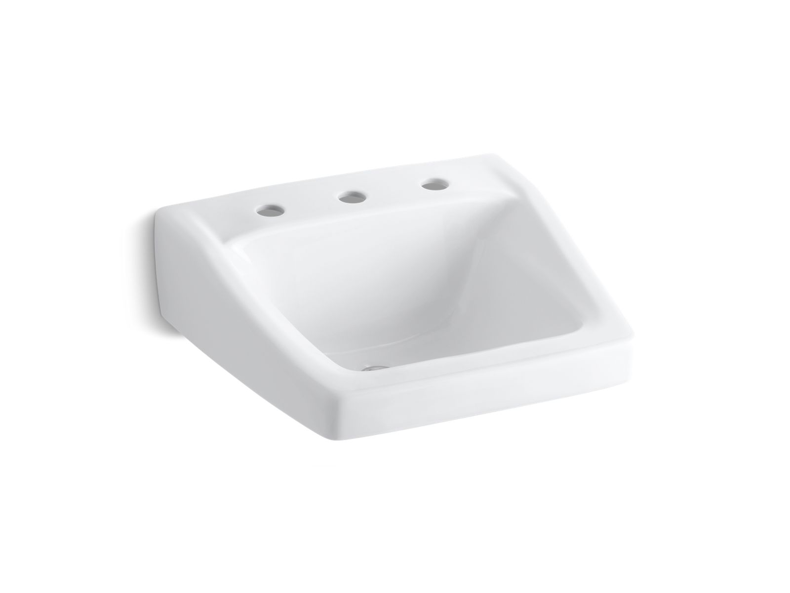 Chesapeake™ 20" x 18-1/4" wall-mount/concealed arm carrier bathroom sink with 8" widespread faucet holes