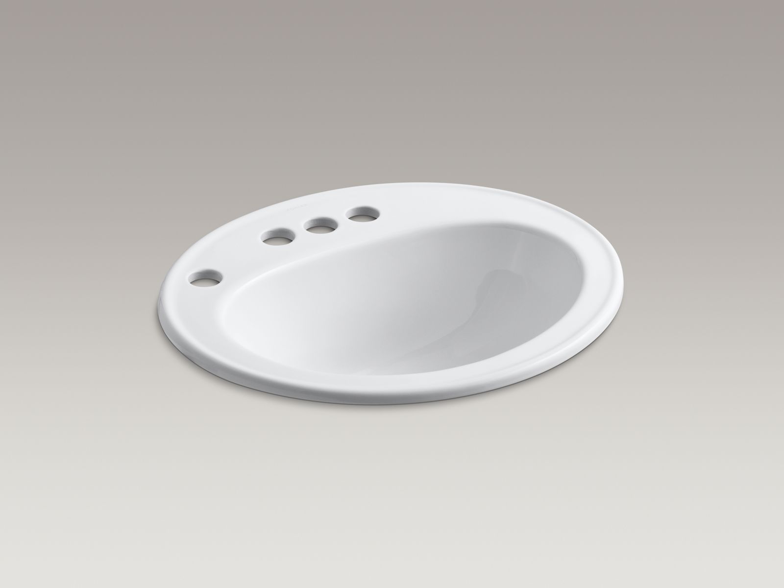 Pennington(R) drop-in bathroom sink with 4" centerset faucet holes and left-hand soap/lotion dispenser hole