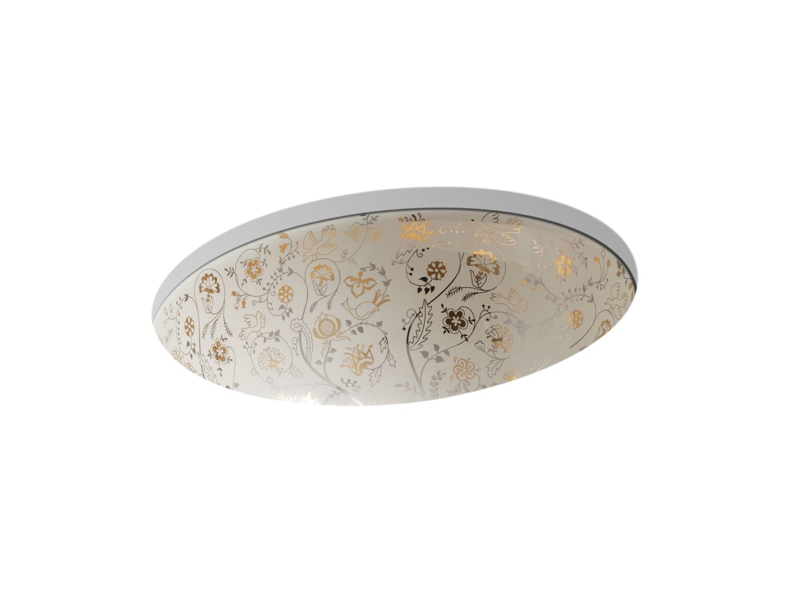 Mille Fleurs™ Caxton® 19-1/4" oval undermount bathroom sink, no overflow