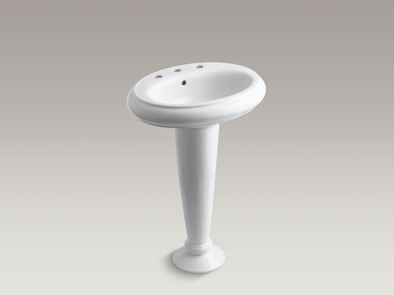 Revival(R) 24" transitional pedestal bathroom sink with 8" widespread faucet holes