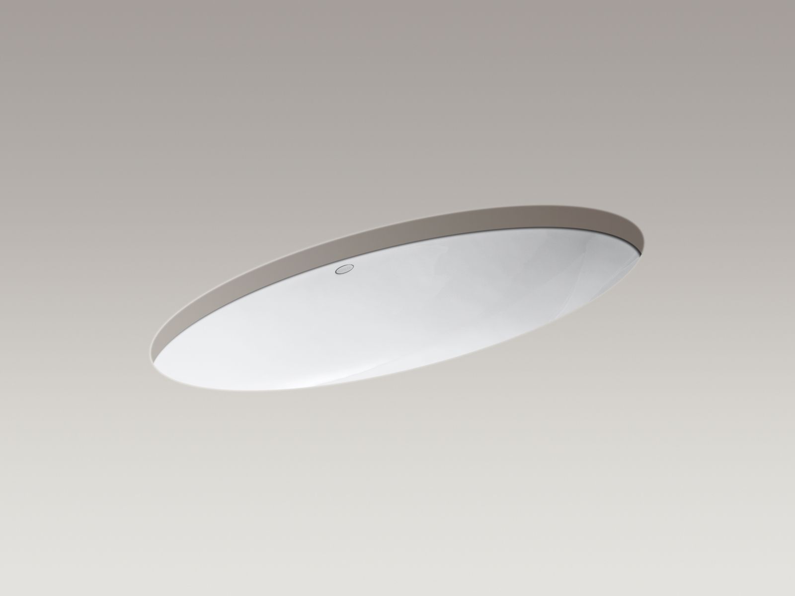 Ellipse under-mount bathroom sink with single faucet hole