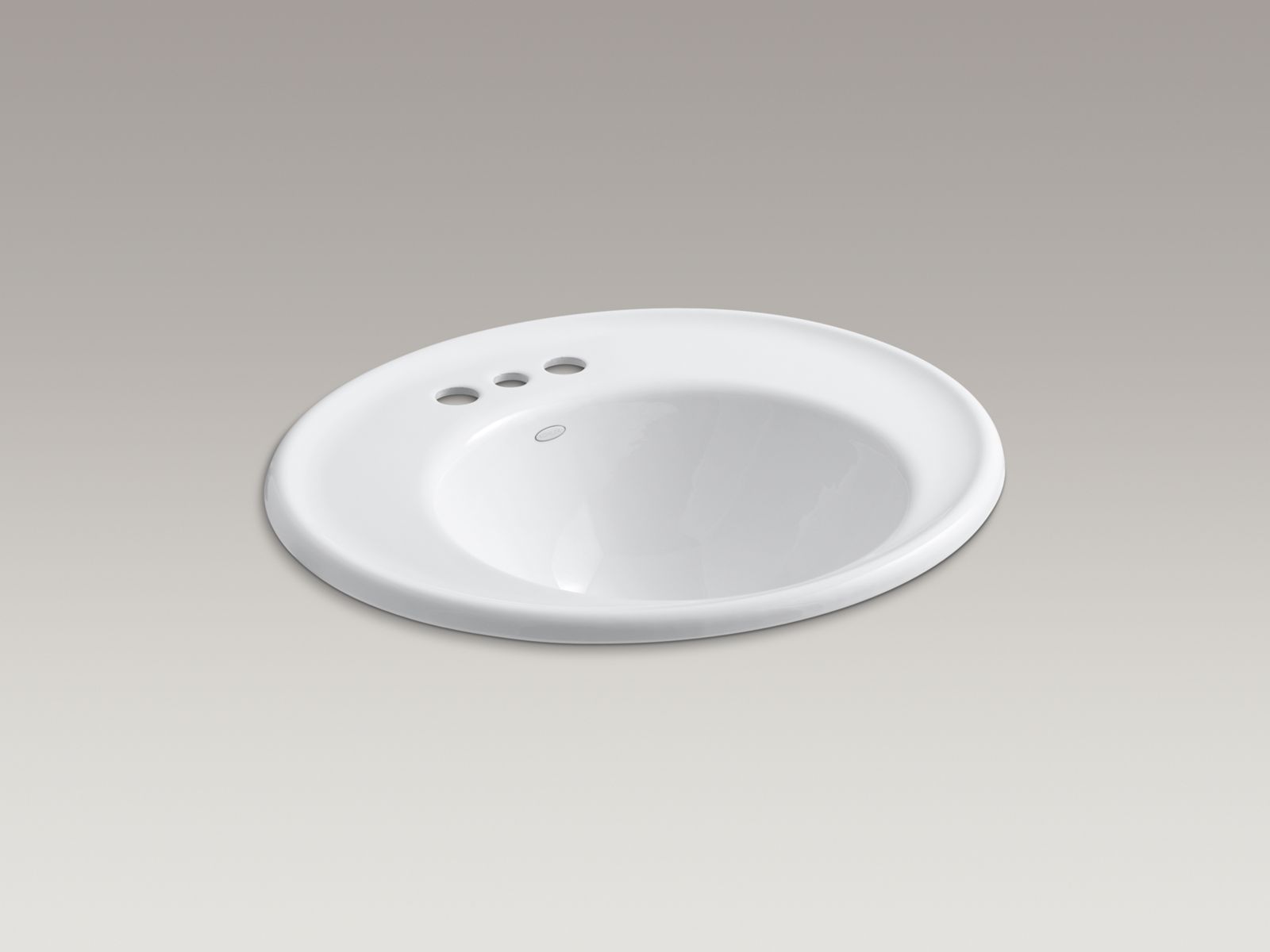 Iron Works(R) wall-mount bathroom sink with 4" centerset faucet holes and Sandbar exterior