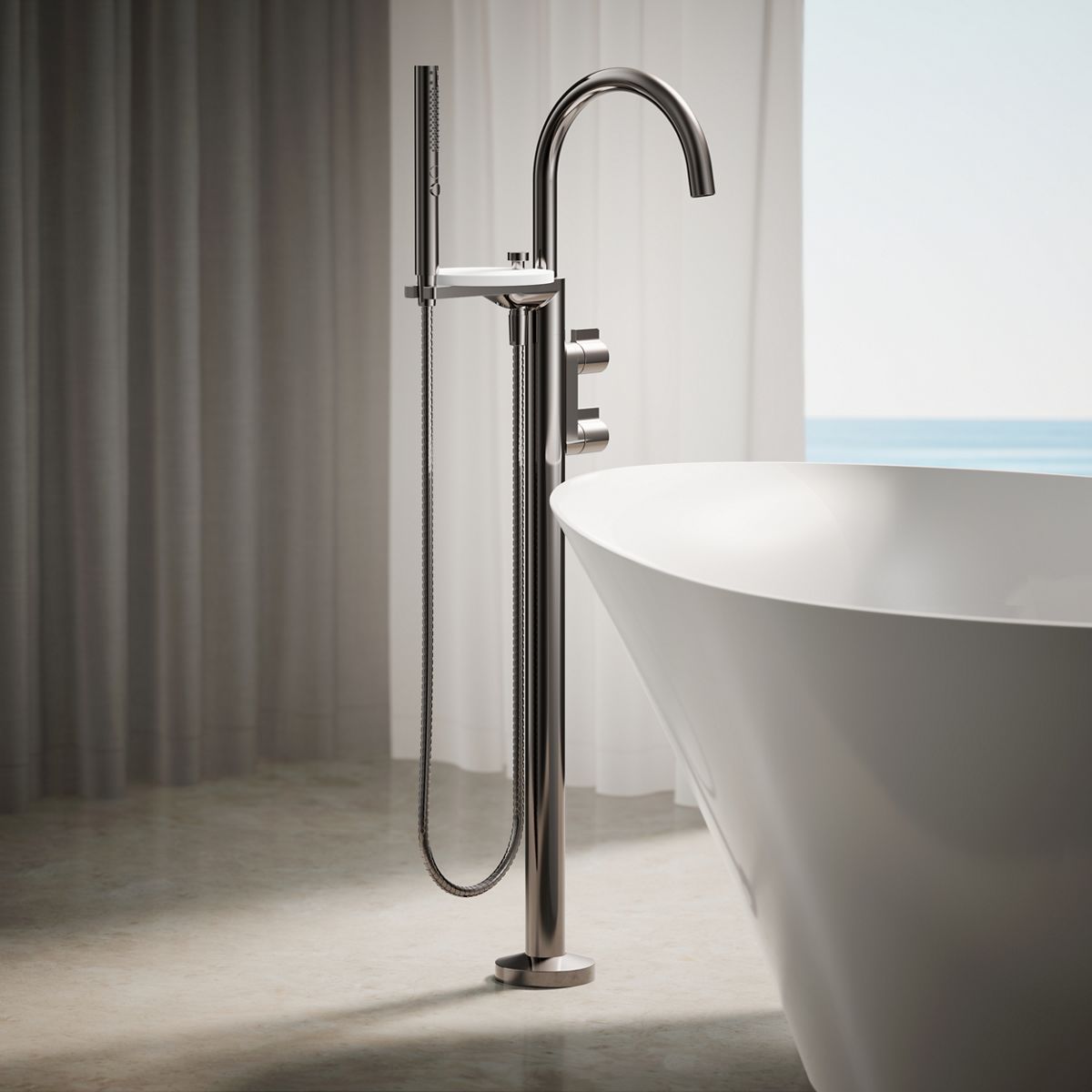 29485-components-floor-mount-bath-filler-trim-with-lever-handles-and-handshower-15.jpg Components® Floor-mount bath filler trim with lever handles and handshower