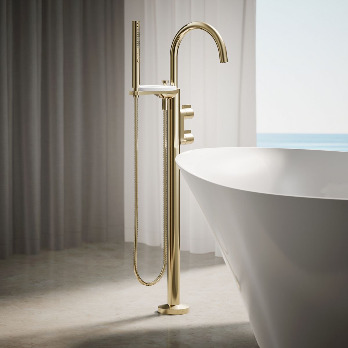 29485-components-floor-mount-bath-filler-trim-with-lever-handles-and-handshower-16.jpg Components® Floor-mount bath filler trim with lever handles and handshower