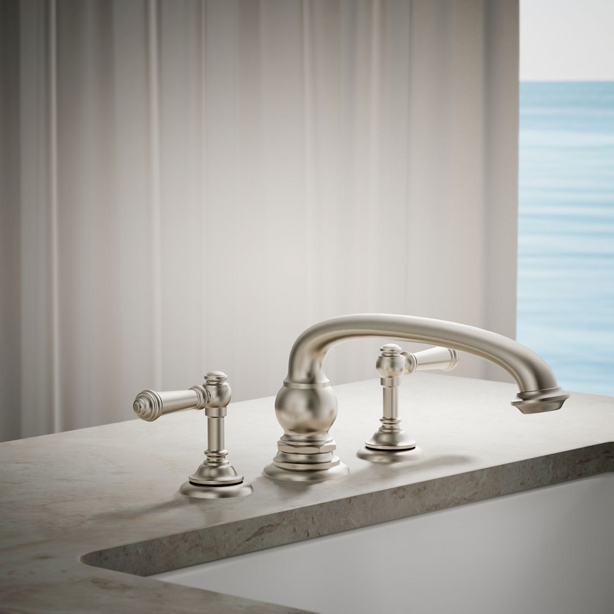 29784-artifacts-deck-mount-bath-spout-with-arc-design-12.jpg Artifacts® Deck-mount bath spout with Arc design
