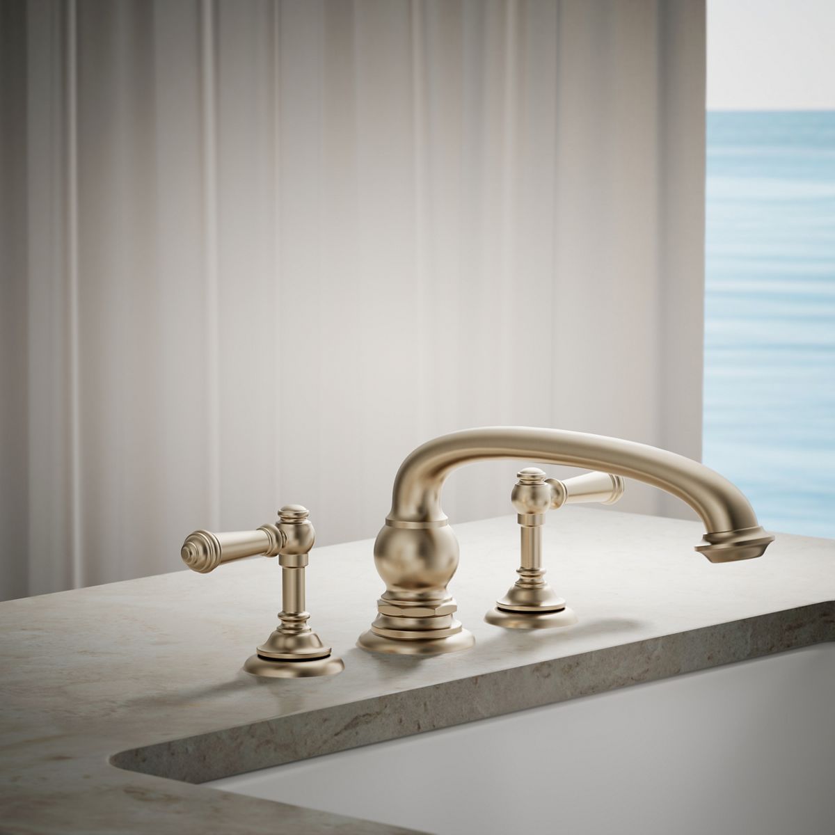 29784-artifacts-deck-mount-bath-spout-with-arc-design-14.jpg Artifacts® Deck-mount bath spout with Arc design