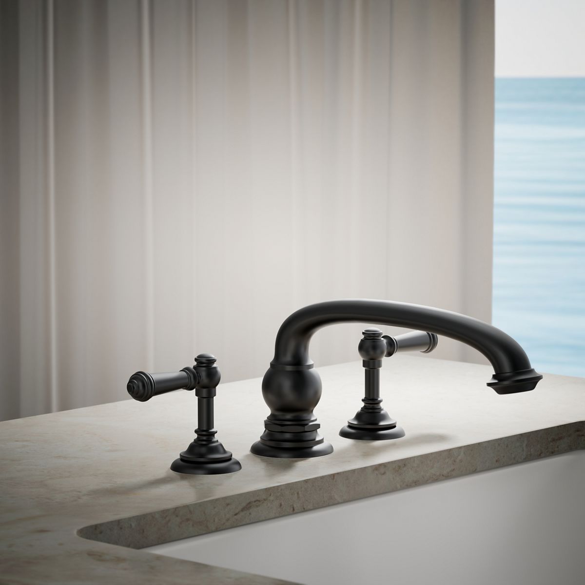 29784-artifacts-deck-mount-bath-spout-with-arc-design-18.jpg Artifacts® Deck-mount bath spout with Arc design