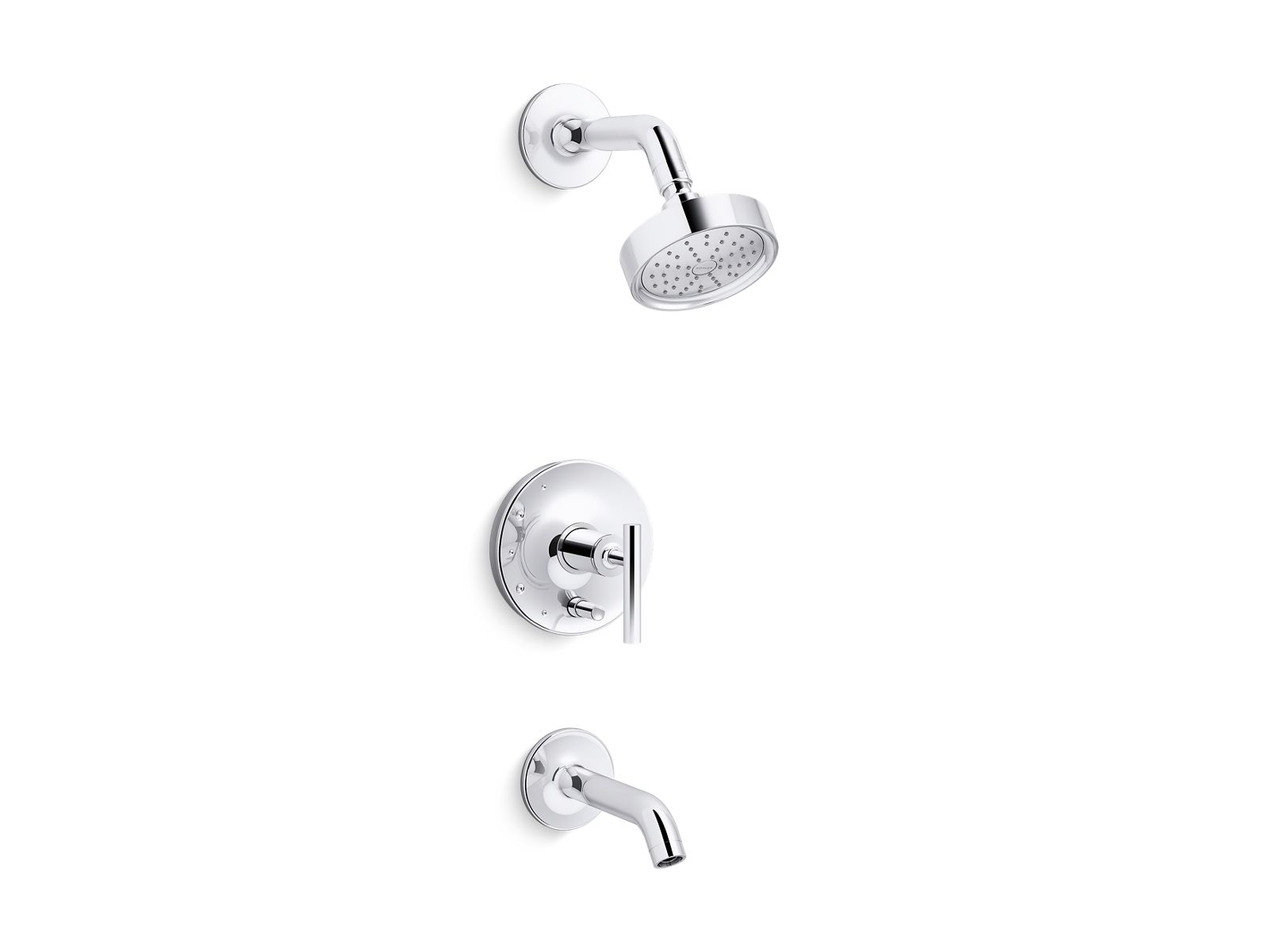 Purist® Rite-Temp® bath and shower trim kit with push-button diverter and lever handle, 1.75 gpm