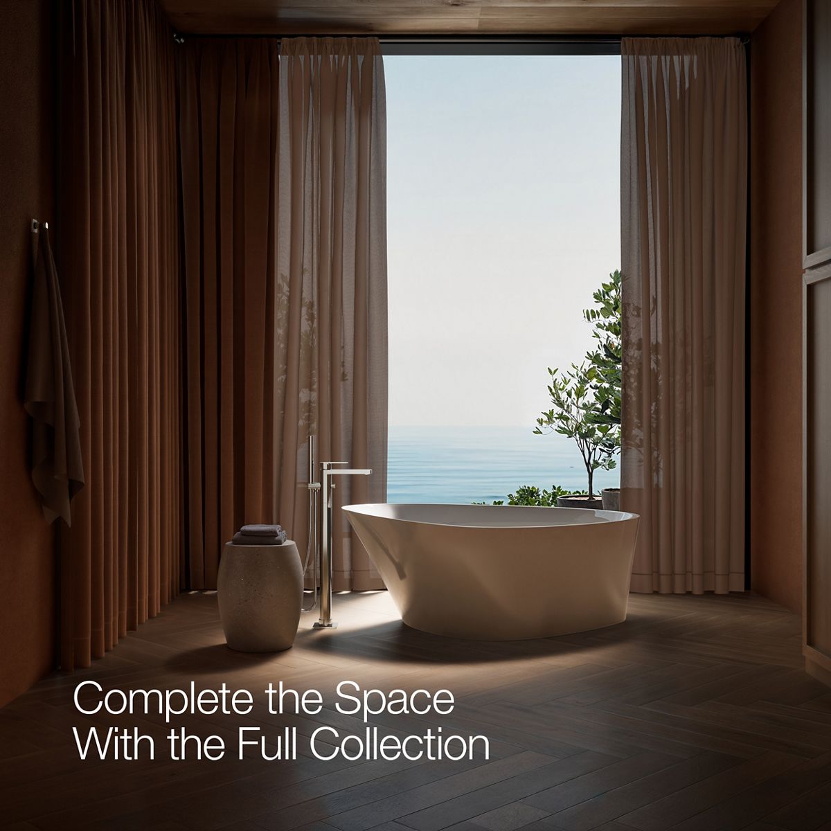 29864-parallel-floor-mount-bath-filler-trim-with-handshower-58.jpg Parallel® Floor-mount bath filler trim with handshower