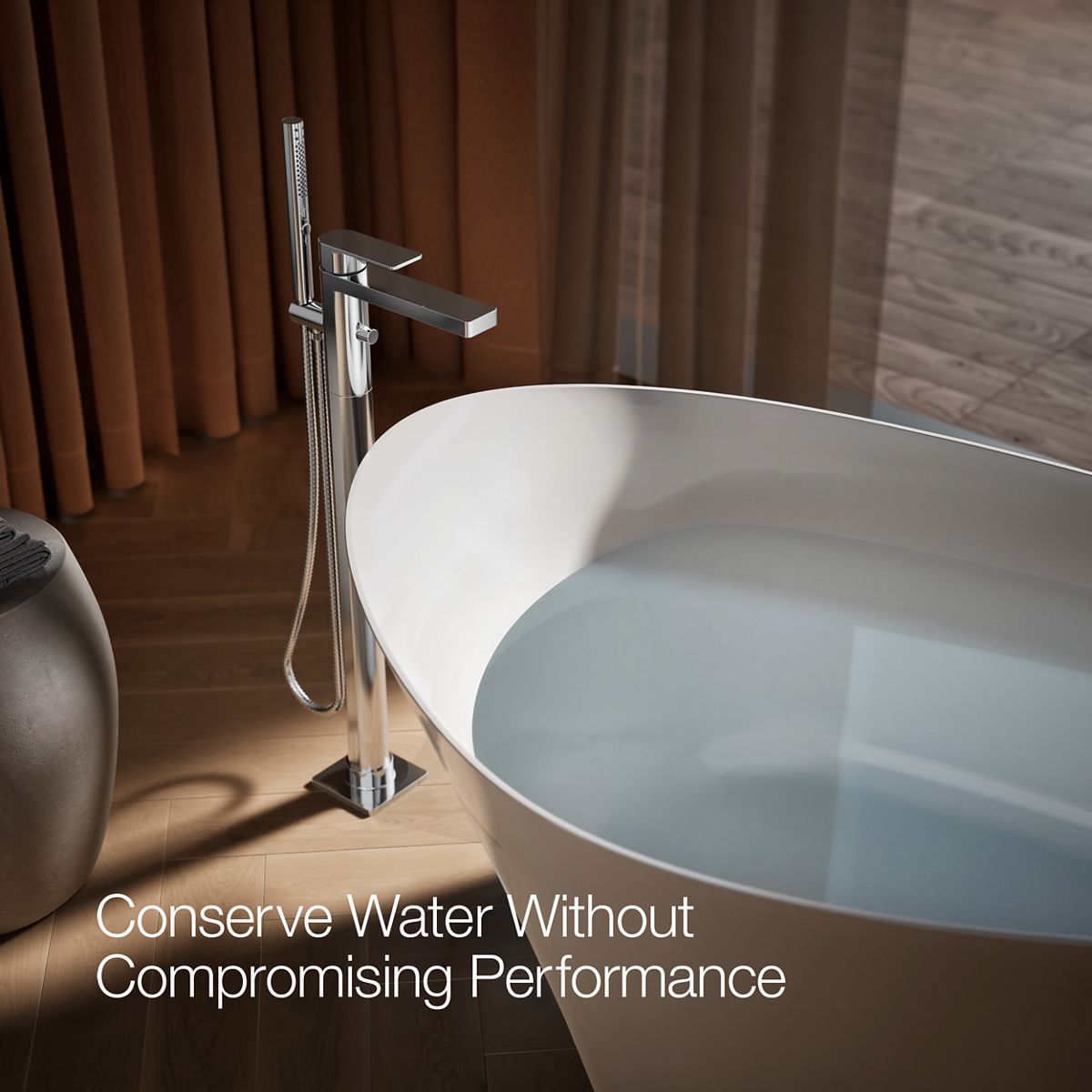 29864-parallel-floor-mount-bath-filler-trim-with-handshower-59.jpg Parallel® Floor-mount bath filler trim with handshower