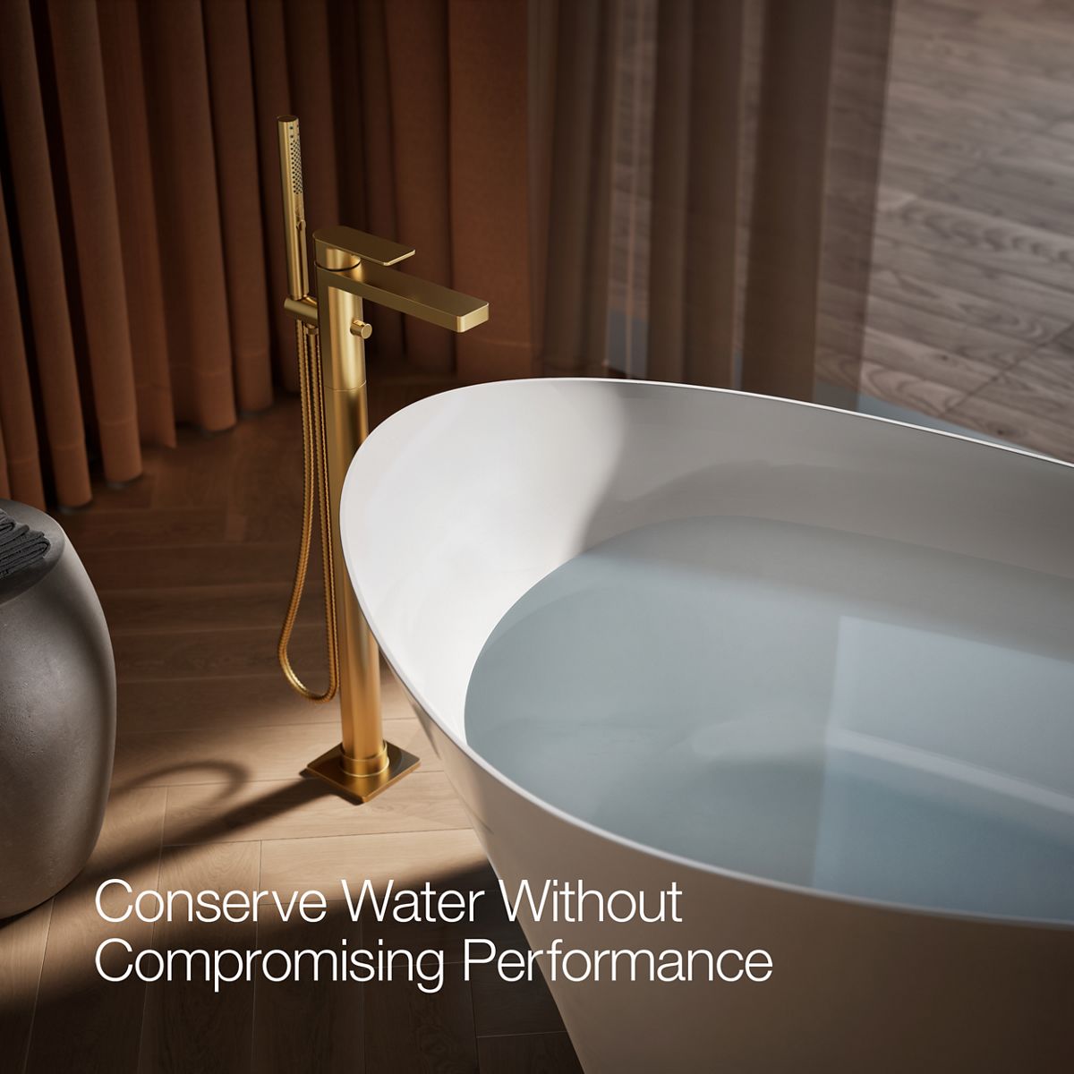 29864-parallel-floor-mount-bath-filler-trim-with-handshower-62.jpg Parallel® Floor-mount bath filler trim with handshower