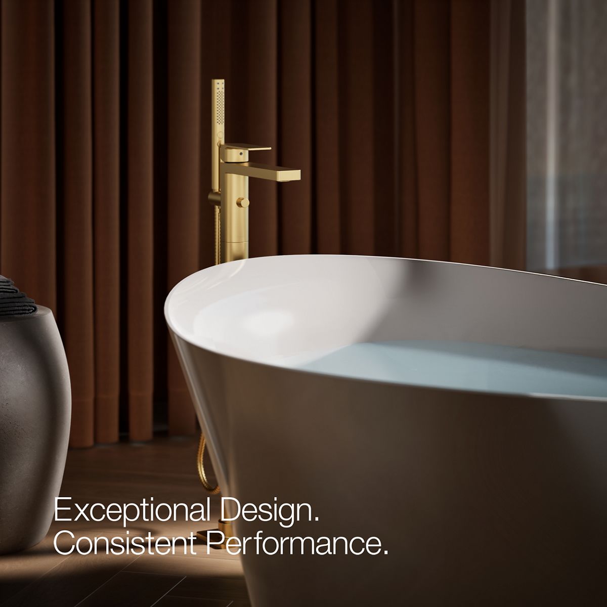 29864-parallel-floor-mount-bath-filler-trim-with-handshower-70.jpg Parallel® Floor-mount bath filler trim with handshower