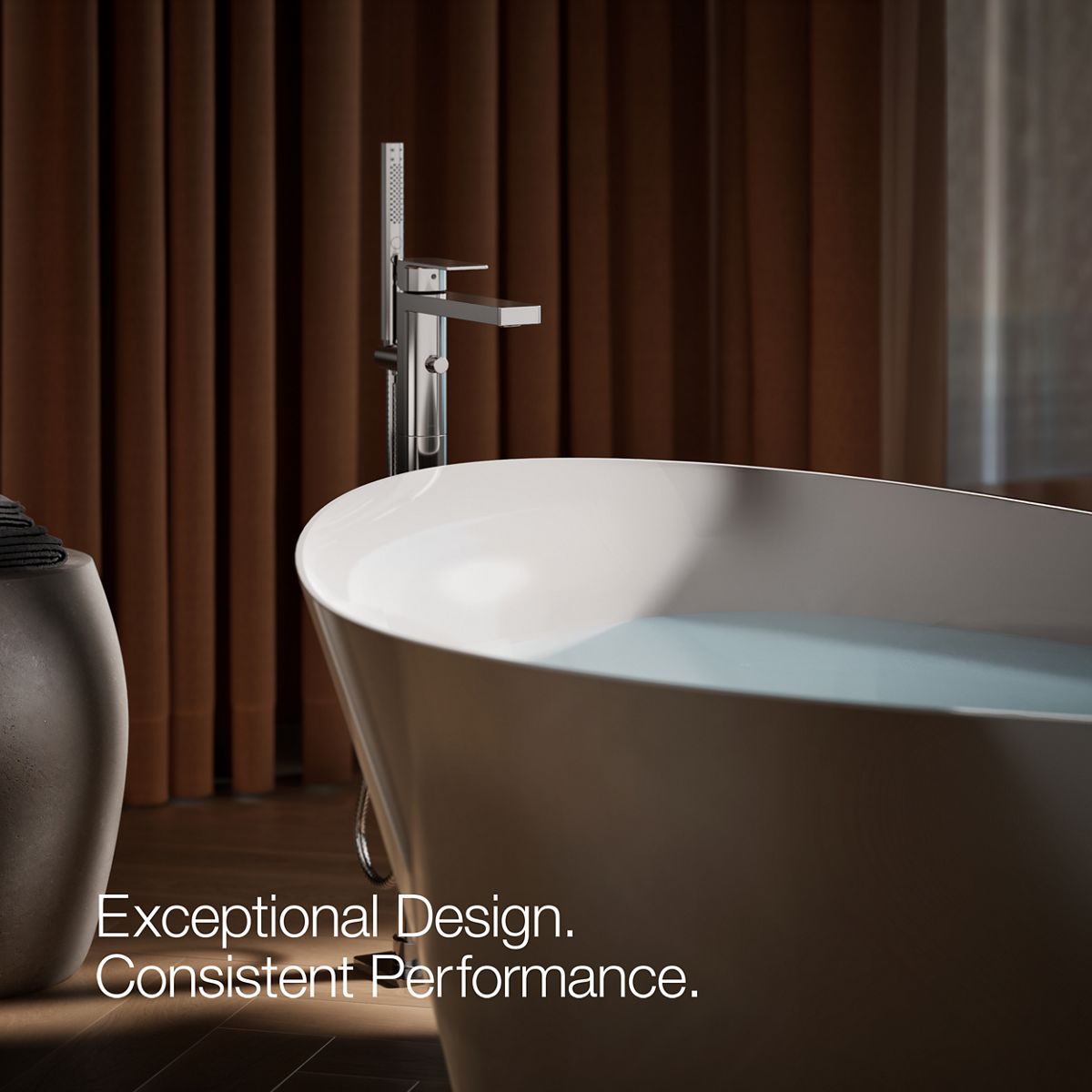 29864-parallel-floor-mount-bath-filler-trim-with-handshower-72.jpg Parallel® Floor-mount bath filler trim with handshower