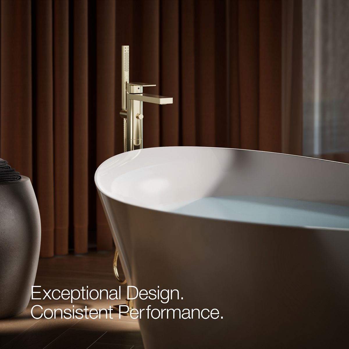 29864-parallel-floor-mount-bath-filler-trim-with-handshower-73.jpg Parallel® Floor-mount bath filler trim with handshower