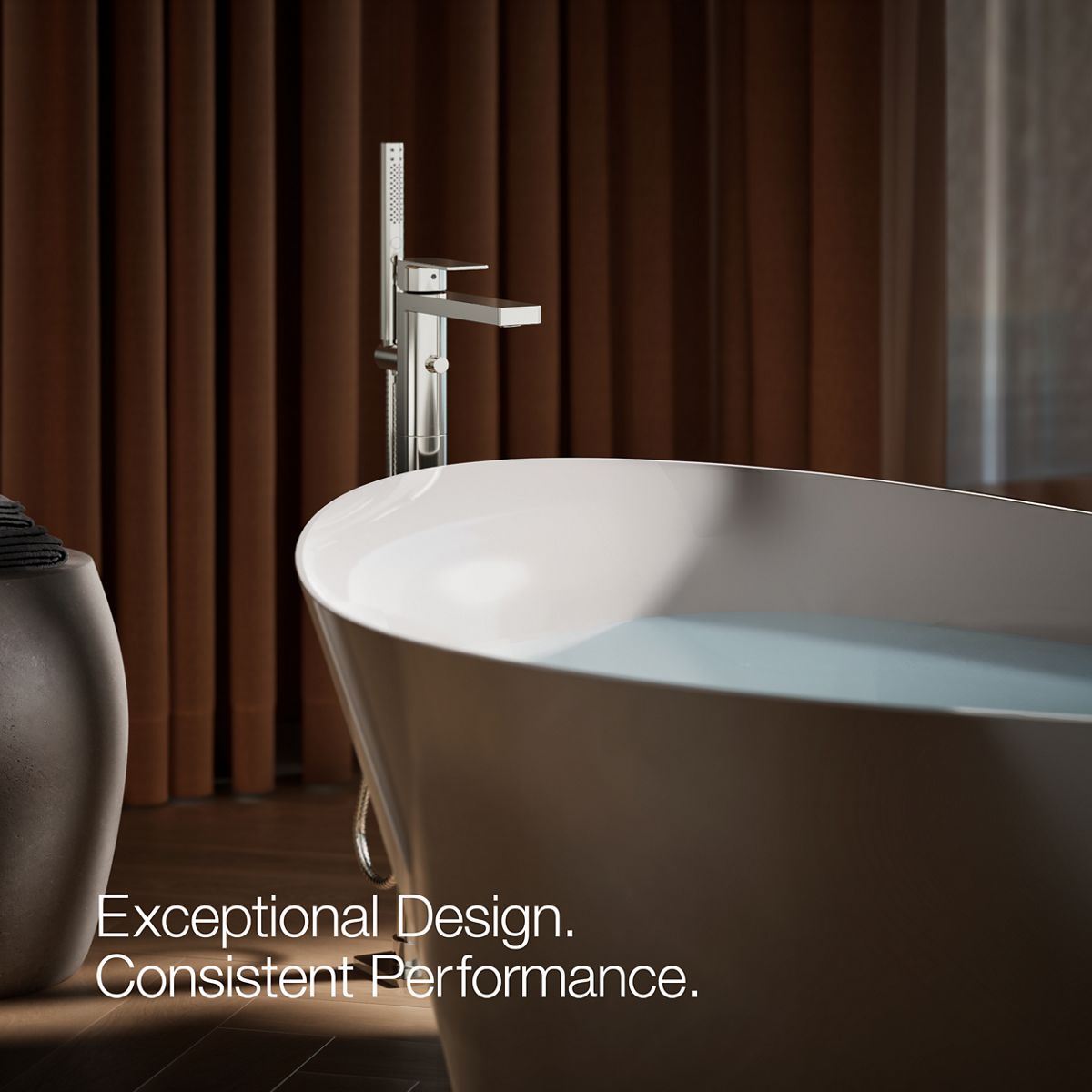 29864-parallel-floor-mount-bath-filler-trim-with-handshower-74.jpg Parallel® Floor-mount bath filler trim with handshower