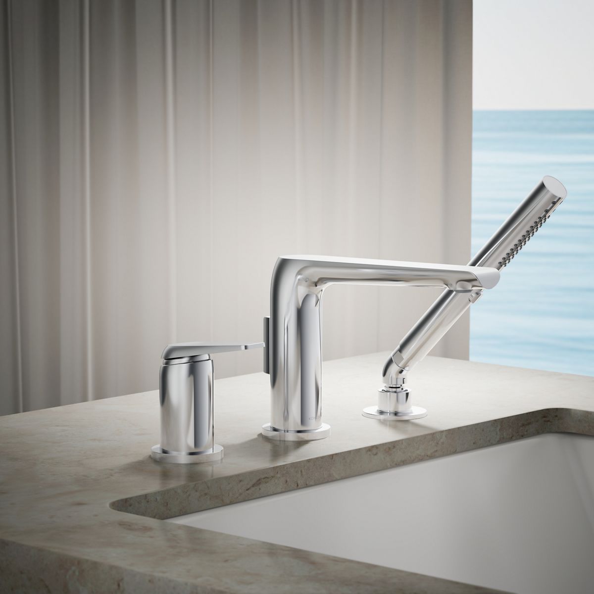 29920-avid-deck-mount-bath-faucet-with-handshower-5.jpg Avid® Deck-mount bath faucet with handshower