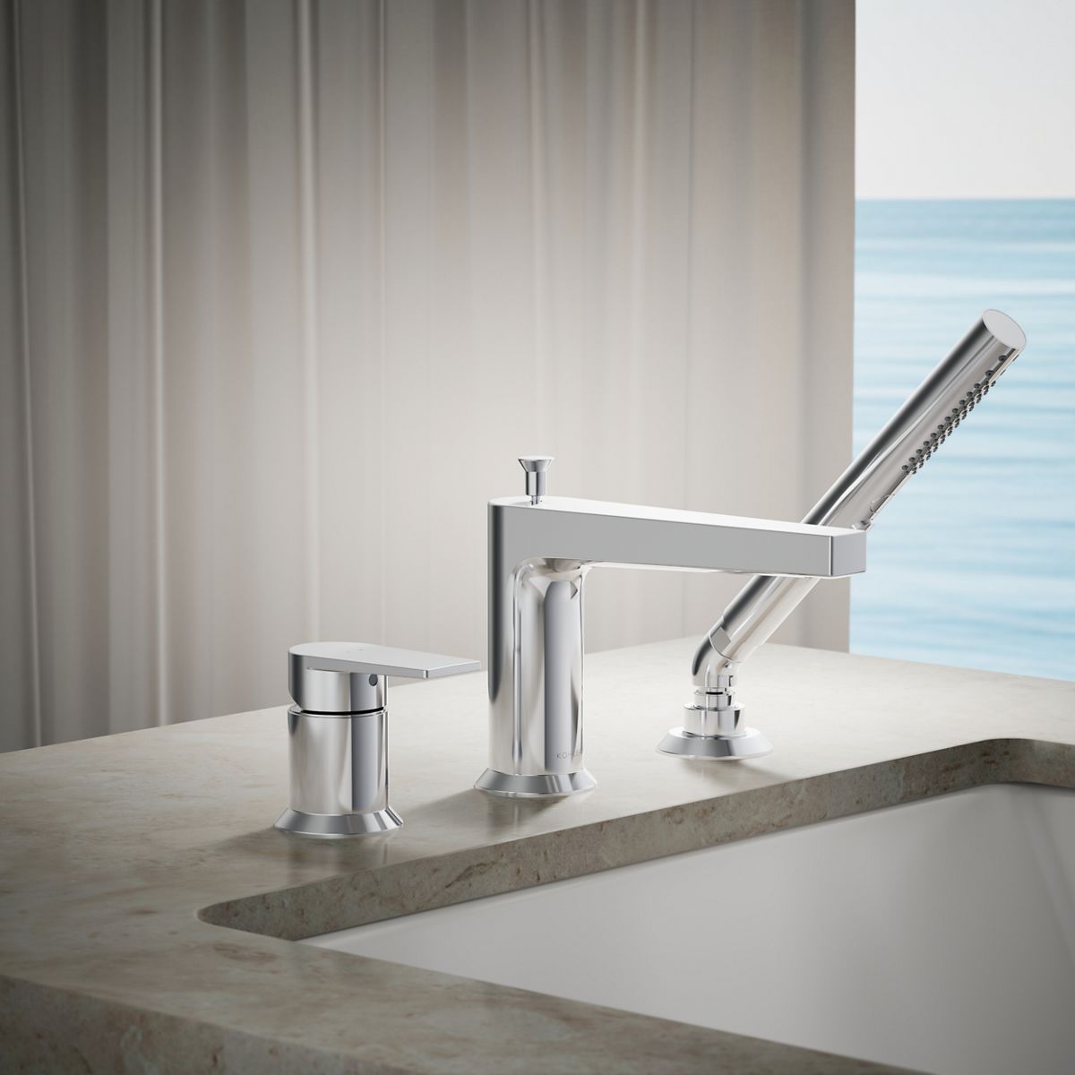 29926-taut-deck-mount-bath-faucet-with-handshower-5.jpg Taut® Deck-mount bath faucet with handshower