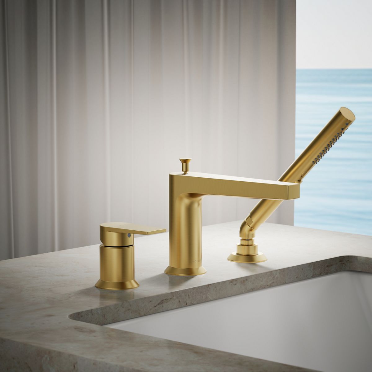 29926-taut-deck-mount-bath-faucet-with-handshower-7.jpg Taut® Deck-mount bath faucet with handshower