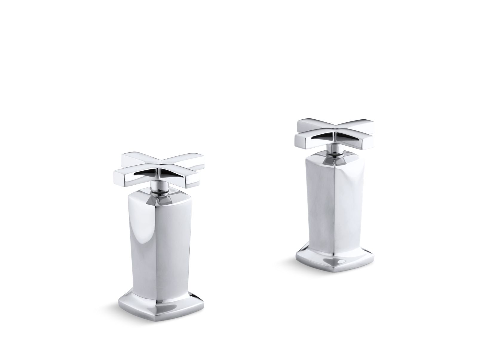 Margaux® Valve trim with cross handles for deck-mount high-flow bath valve, requires valve