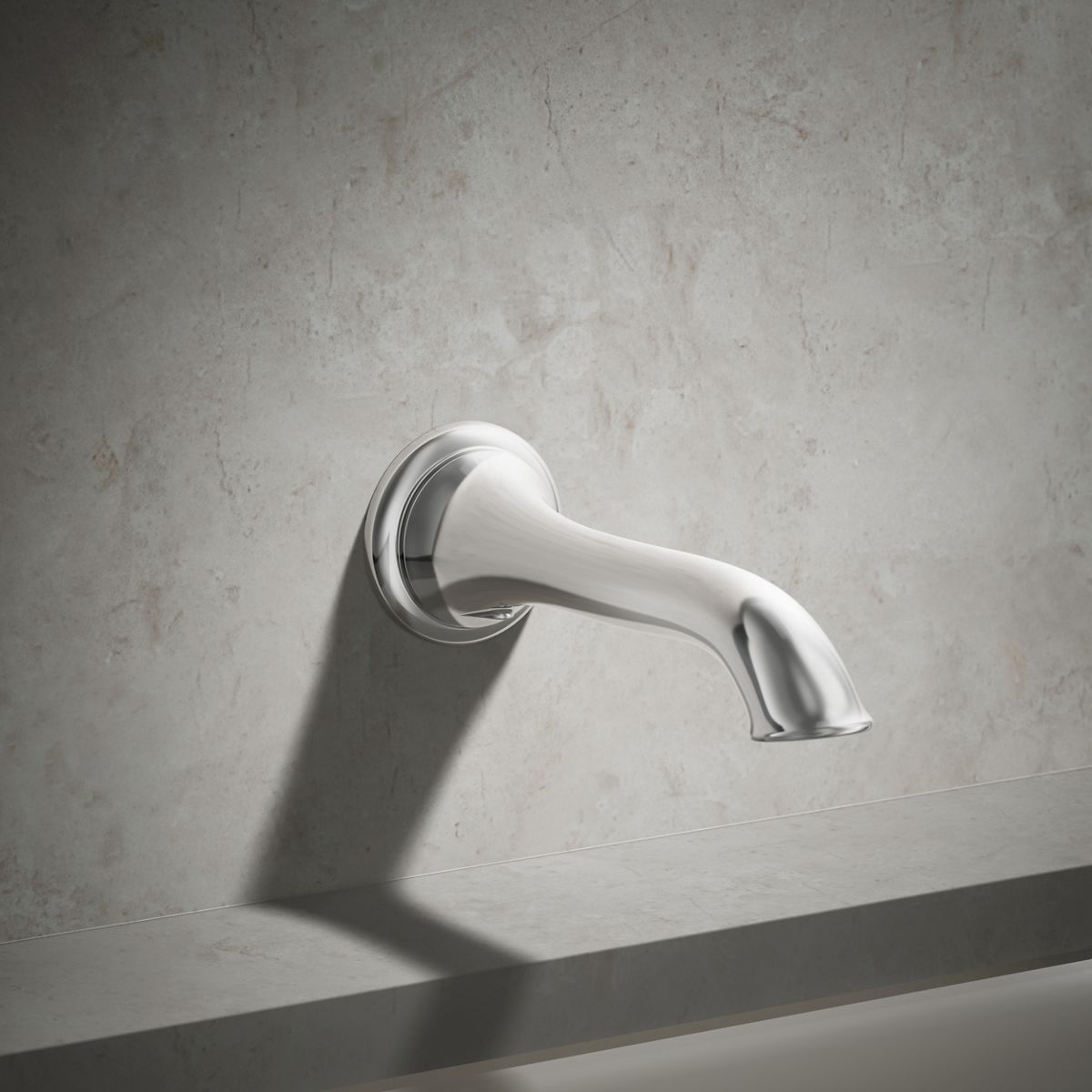 30114-artifacts-wall-mount-bath-spout-with-flare-design-11.jpg Artifacts® Wall-mount bath spout with flare design