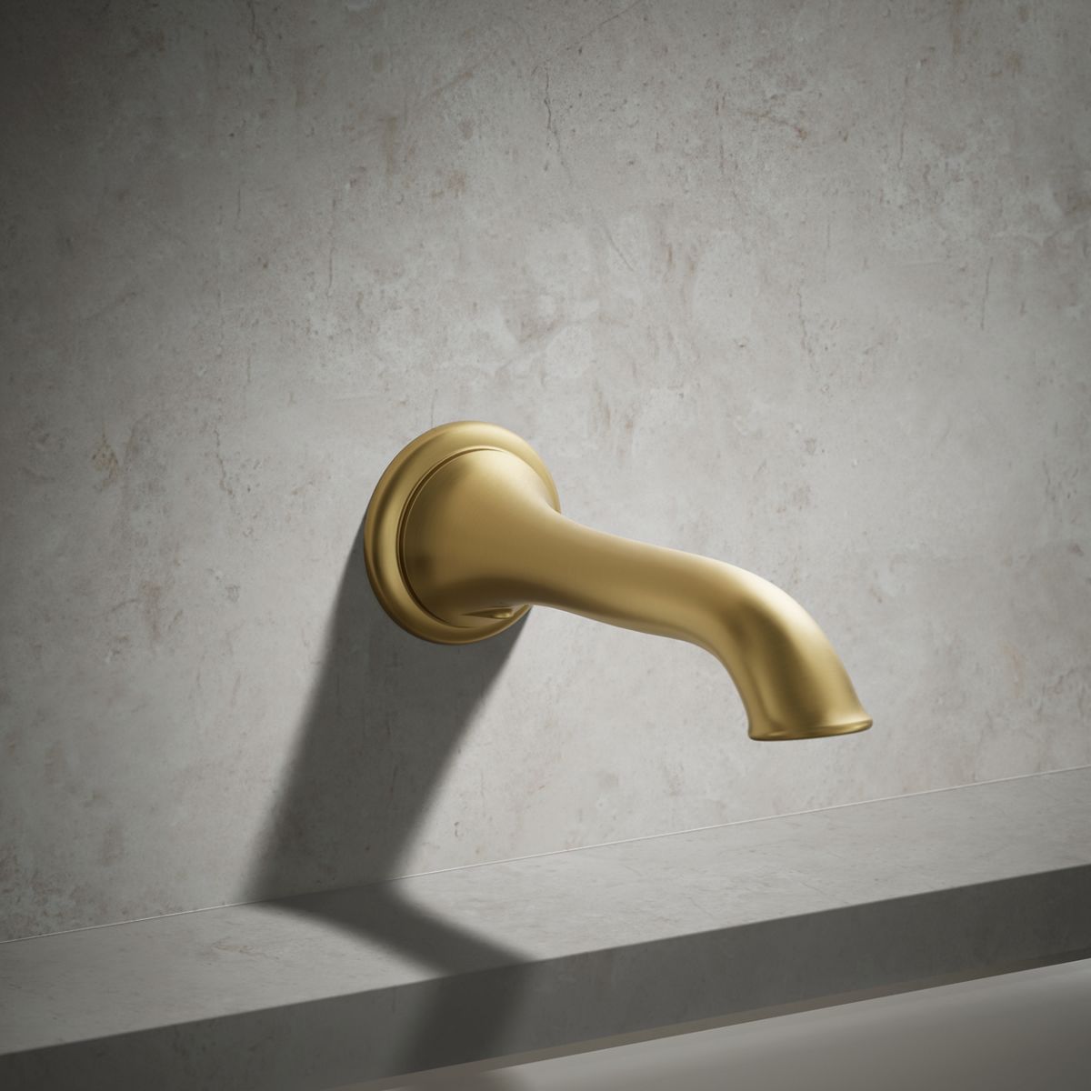 30114-artifacts-wall-mount-bath-spout-with-flare-design-12.jpg Artifacts® Wall-mount bath spout with flare design
