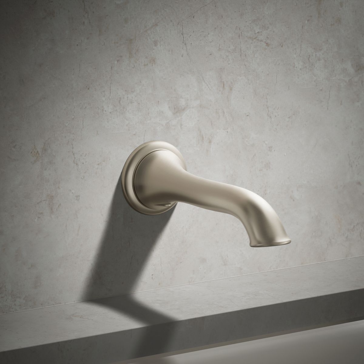 30114-artifacts-wall-mount-bath-spout-with-flare-design-13.jpg Artifacts® Wall-mount bath spout with flare design