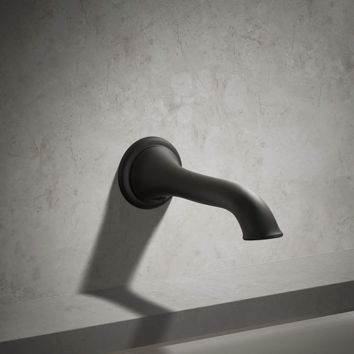 30114-artifacts-wall-mount-bath-spout-with-flare-design-16.jpg Artifacts® Wall-mount bath spout with flare design