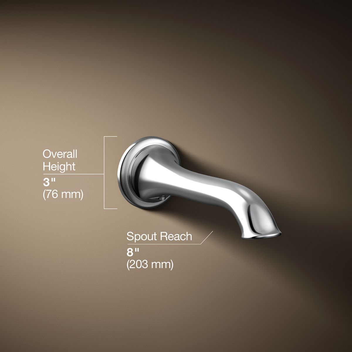 30114-artifacts-wall-mount-bath-spout-with-flare-design-19.jpg Artifacts® Wall-mount bath spout with flare design