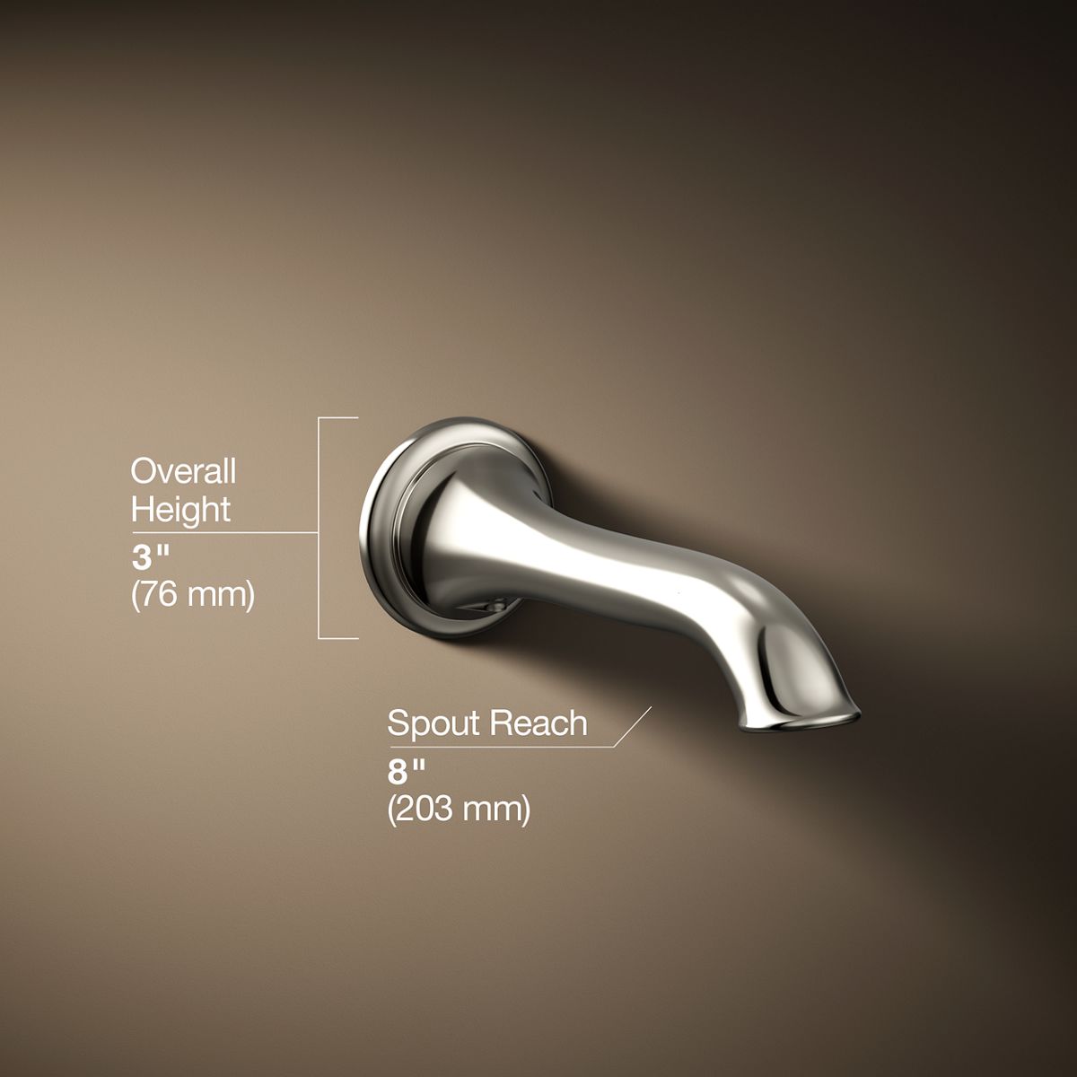 30114-artifacts-wall-mount-bath-spout-with-flare-design-23.jpg Artifacts® Wall-mount bath spout with flare design
