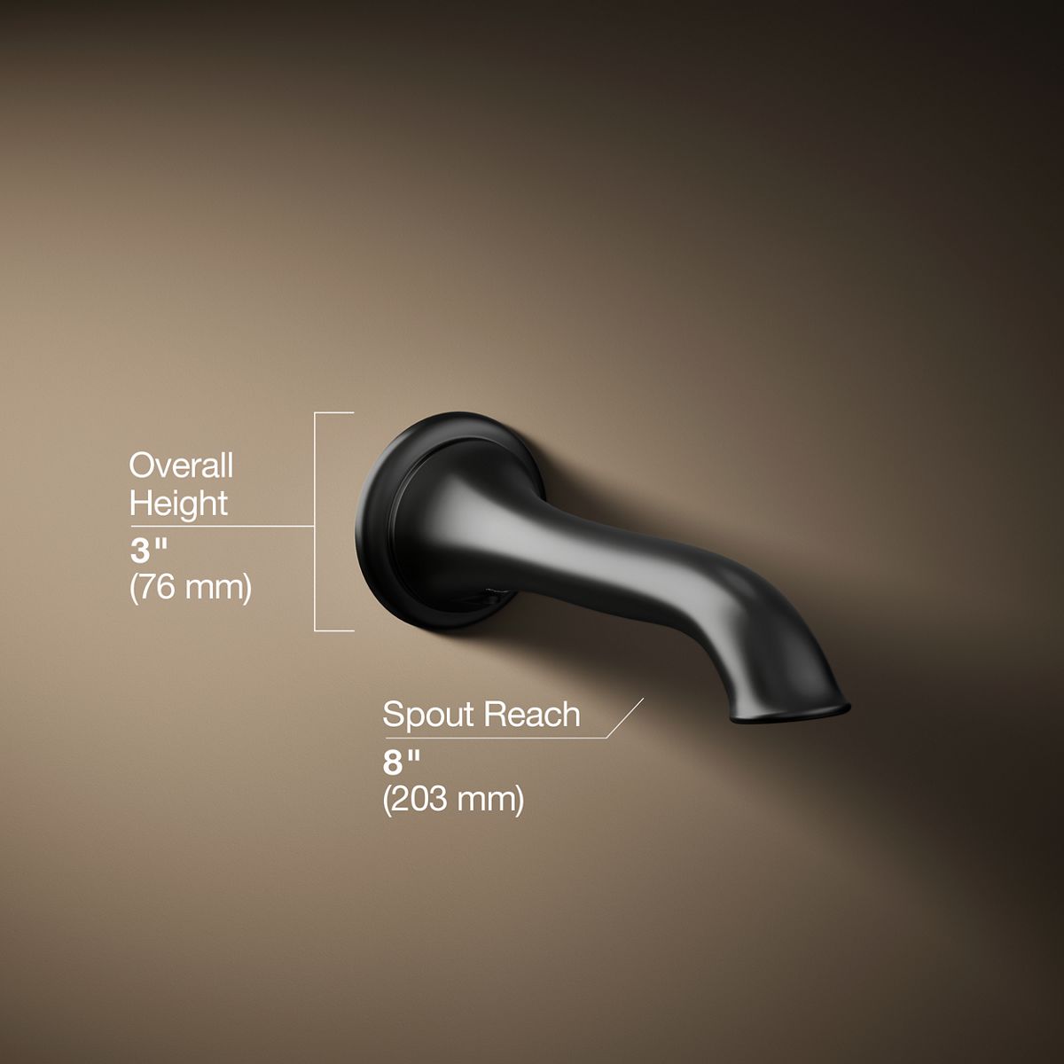 30114-artifacts-wall-mount-bath-spout-with-flare-design-24.jpg Artifacts® Wall-mount bath spout with flare design
