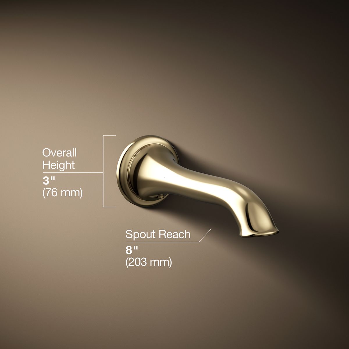 30114-artifacts-wall-mount-bath-spout-with-flare-design-26.jpg Artifacts® Wall-mount bath spout with flare design