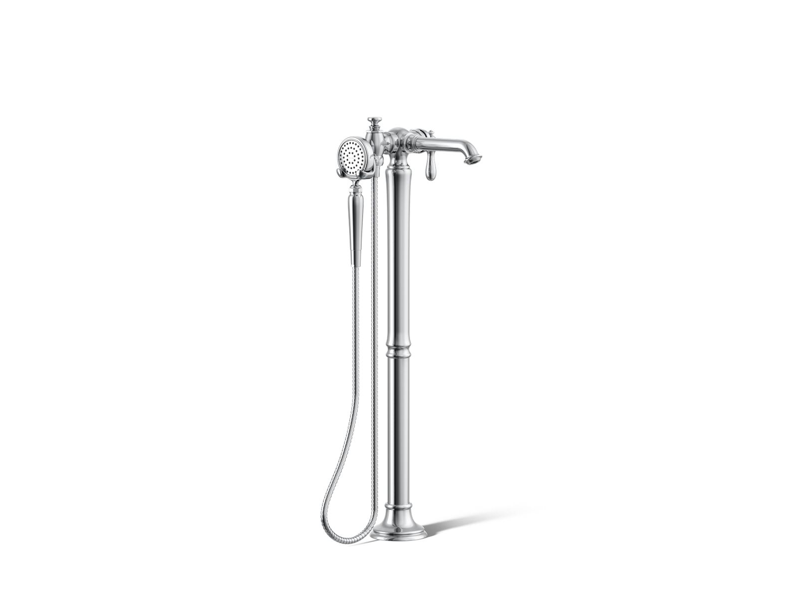 Artifacts® Floor-mount bath filler trim with handshower