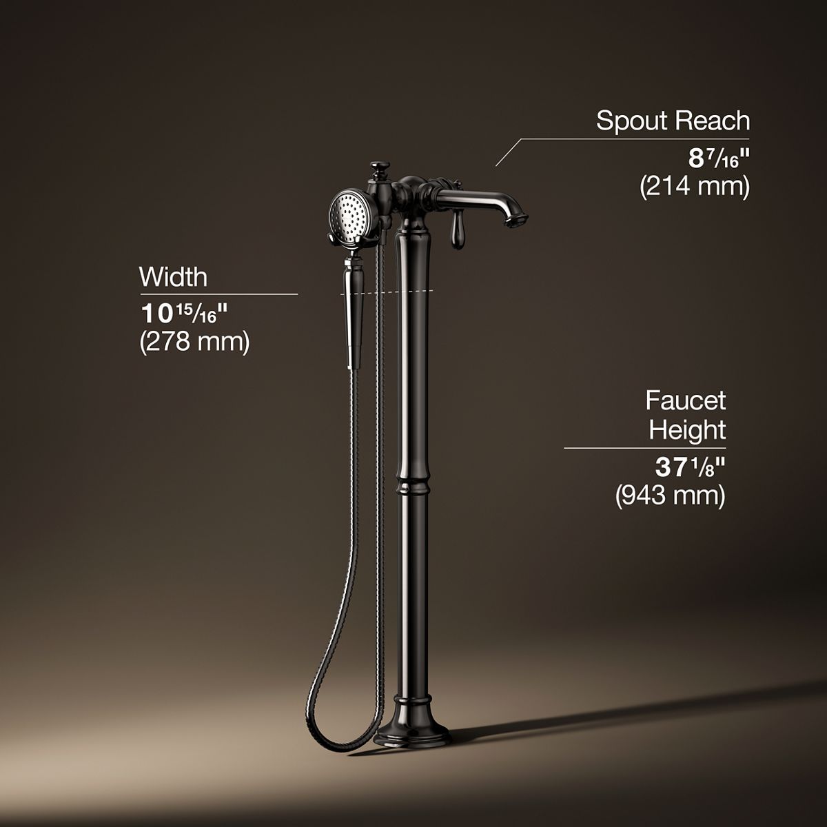 30342-artifacts-floor-mount-bath-filler-trim-with-handshower-26.jpg Artifacts® Floor-mount bath filler trim with handshower