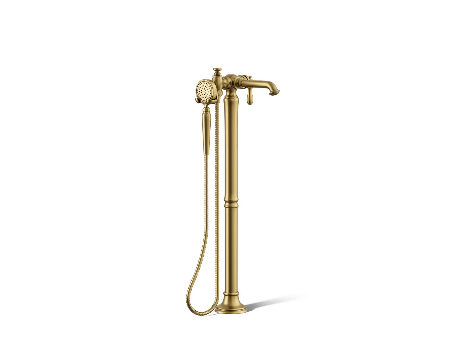 30342-artifacts-floor-mount-bath-filler-trim-with-handshower-3.jpg Artifacts® Floor-mount bath filler trim with handshower